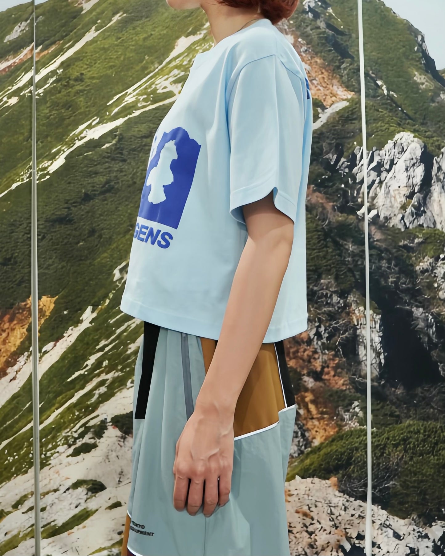 AILURUS FULGENS PRINT SHORT T-SHIRT (BLUE)