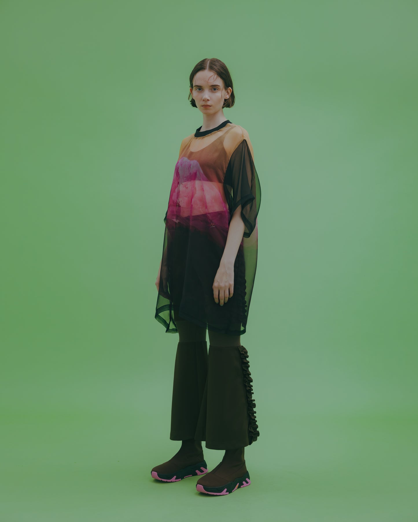 NON TOKYO / JERSEY FLARE PANTS (BROWN) / 〈ノントーキョー〉ジャージーフレアパンツ (ブラウン)