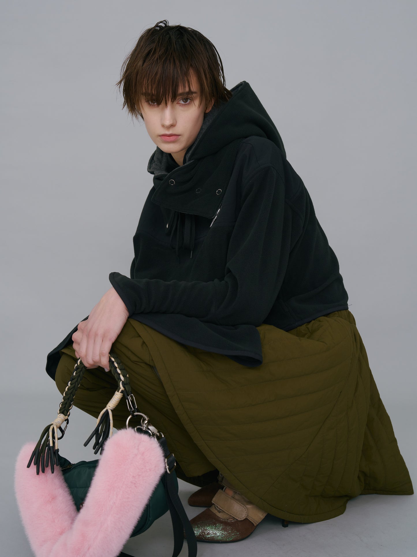 NON TOKYO / 3WAY QUILTING SKIRT PANTS (KHAKI) <NON TOKYO> 3WAY QUILTING SKIRT PANTS (KHAKI)