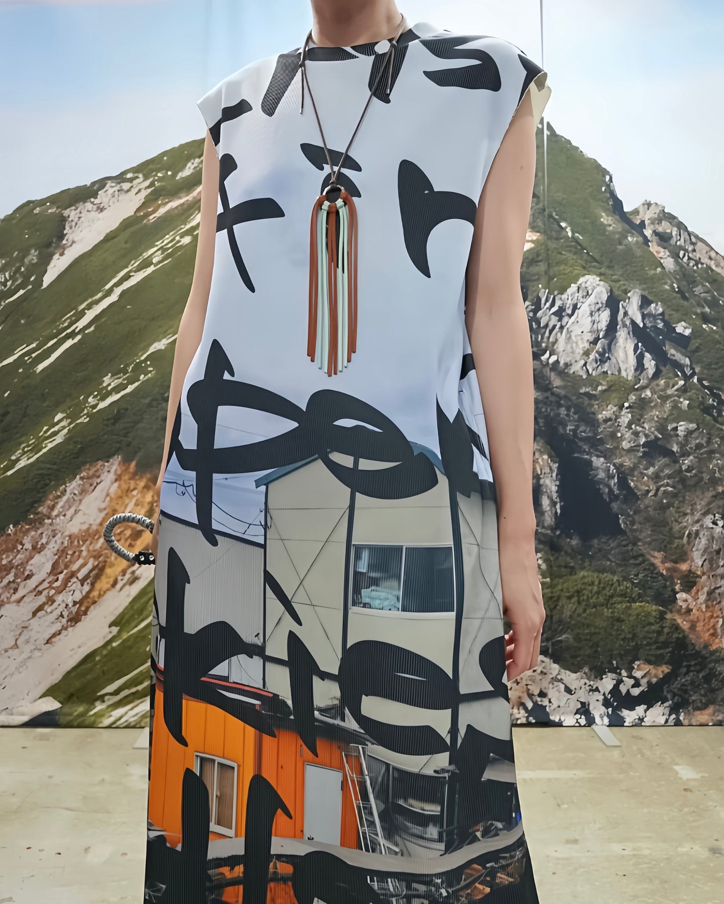 PRINT RIB NO SLEEVE ONE-PIECE (TAGGING)