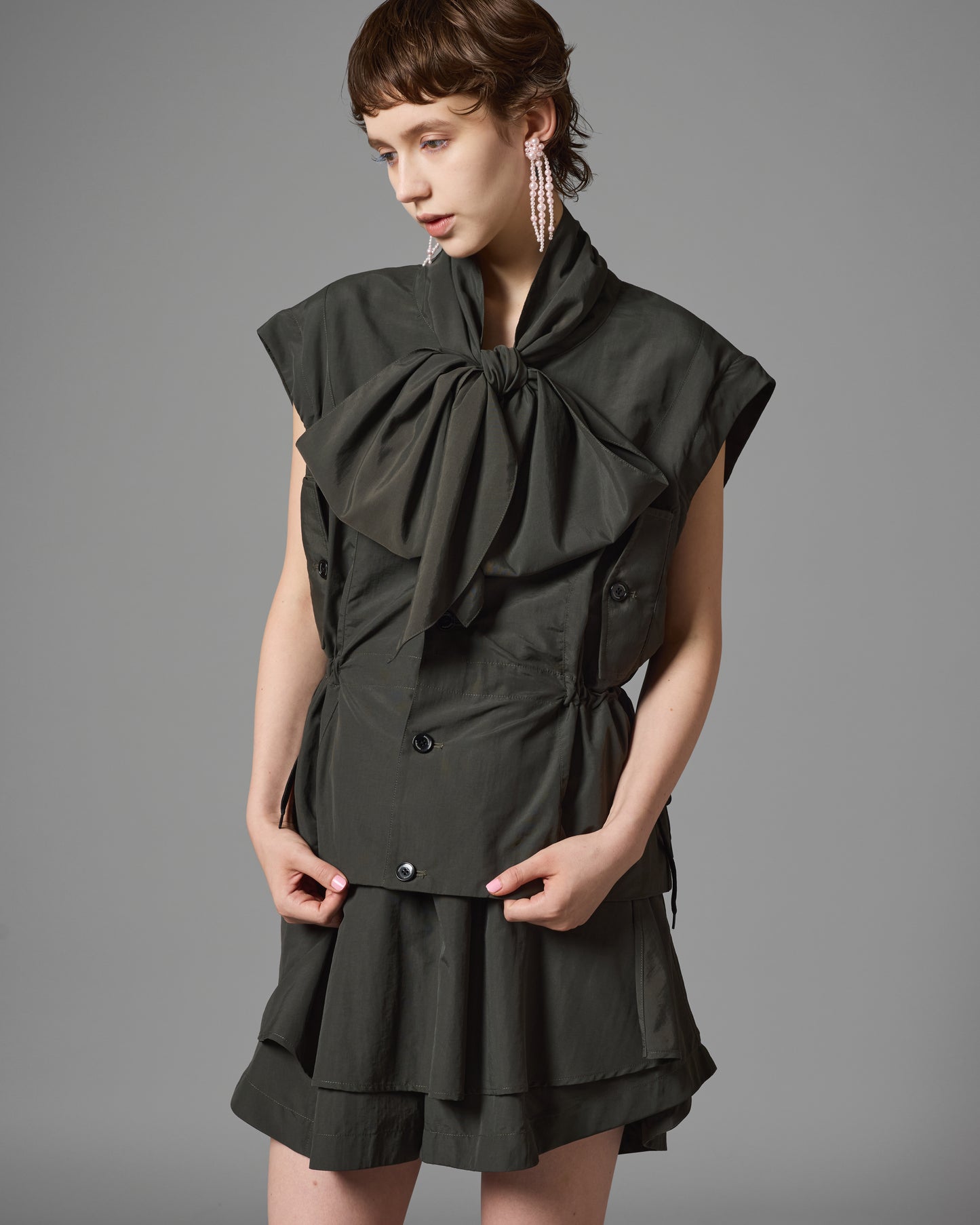 2WAY RIBBON WORK JACKET (GRAY)