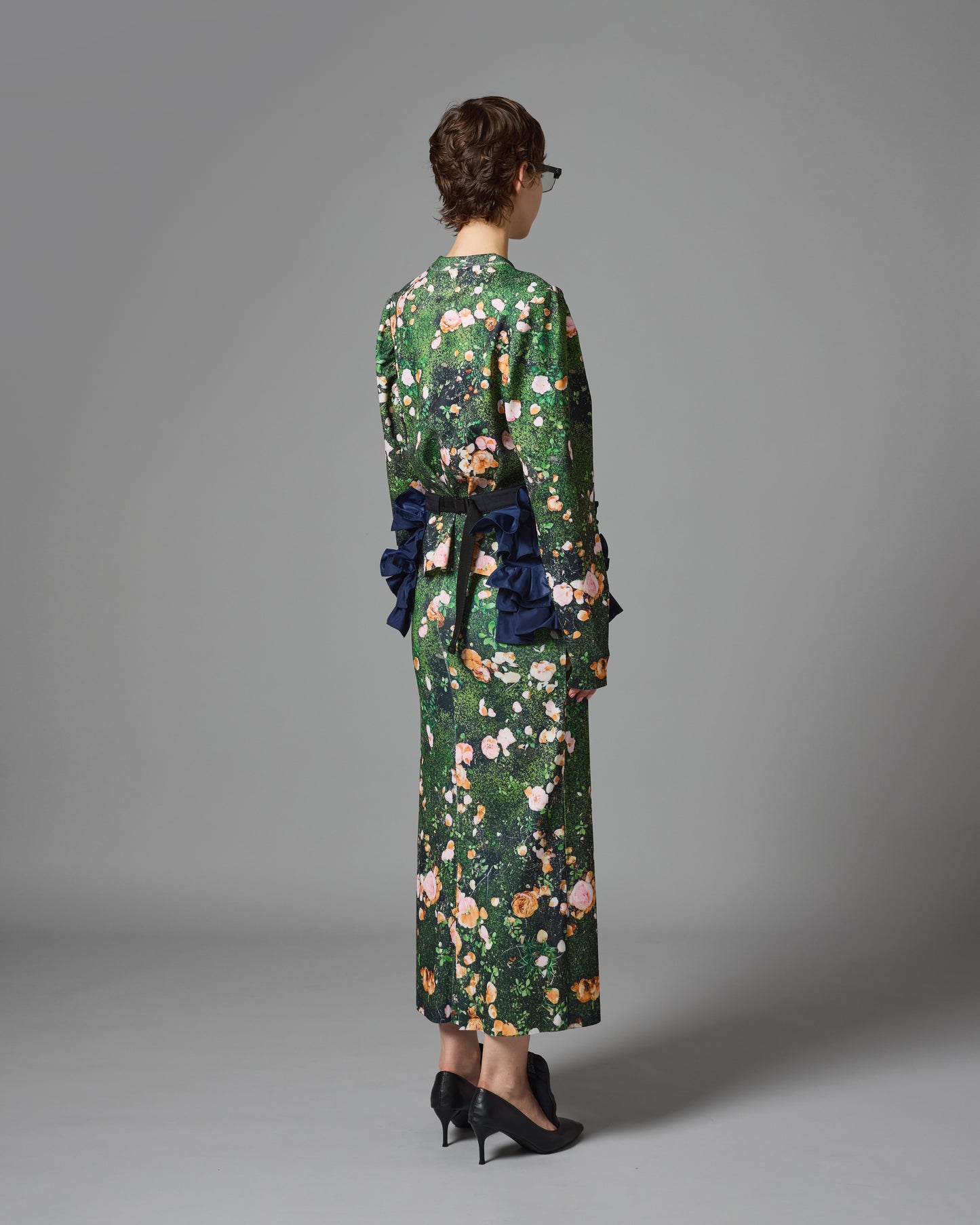 PRINT RIB SKIRT (MOSS)