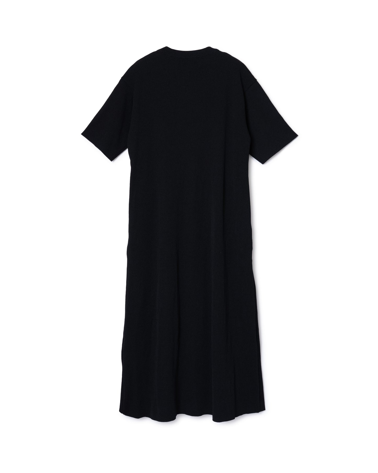 RIB HALF SLEEVE ONE-PIECE (BLACK)