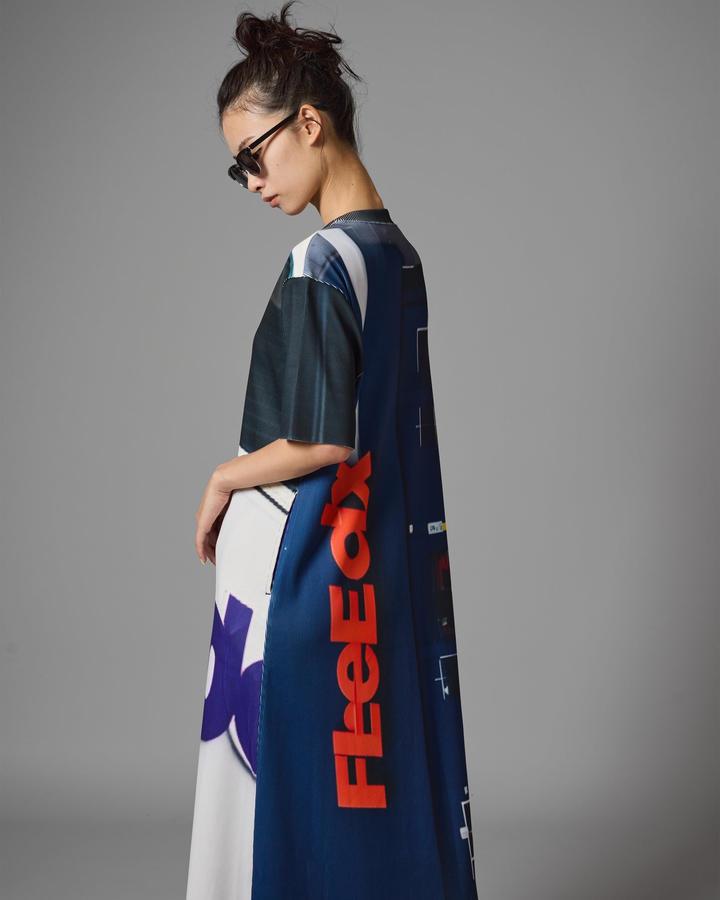 PRINT RIB HALF SLEEVE ONE-PIECE (FLeEdx)