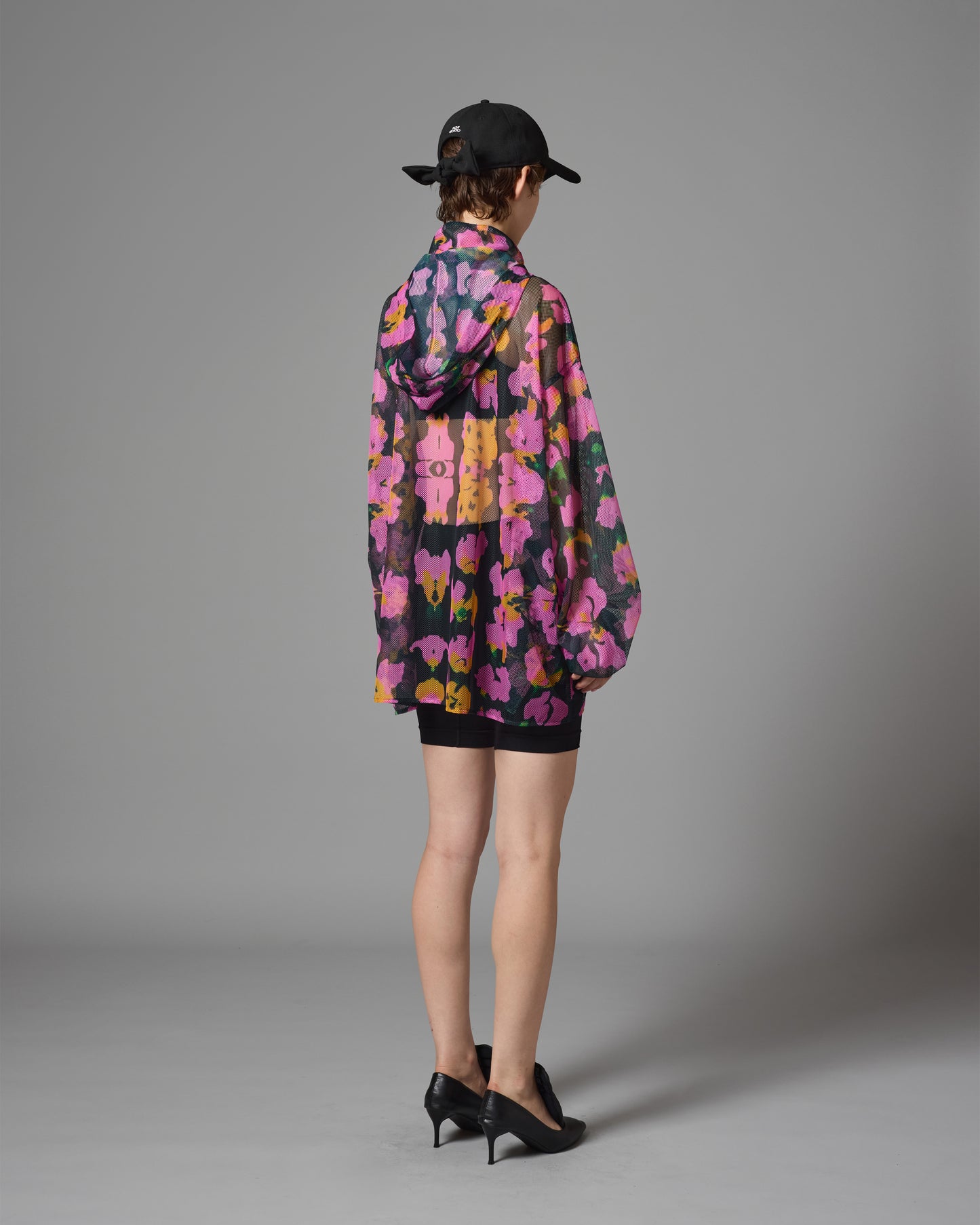 PRINT MESH ZIPUP PARKA (FLOWER)