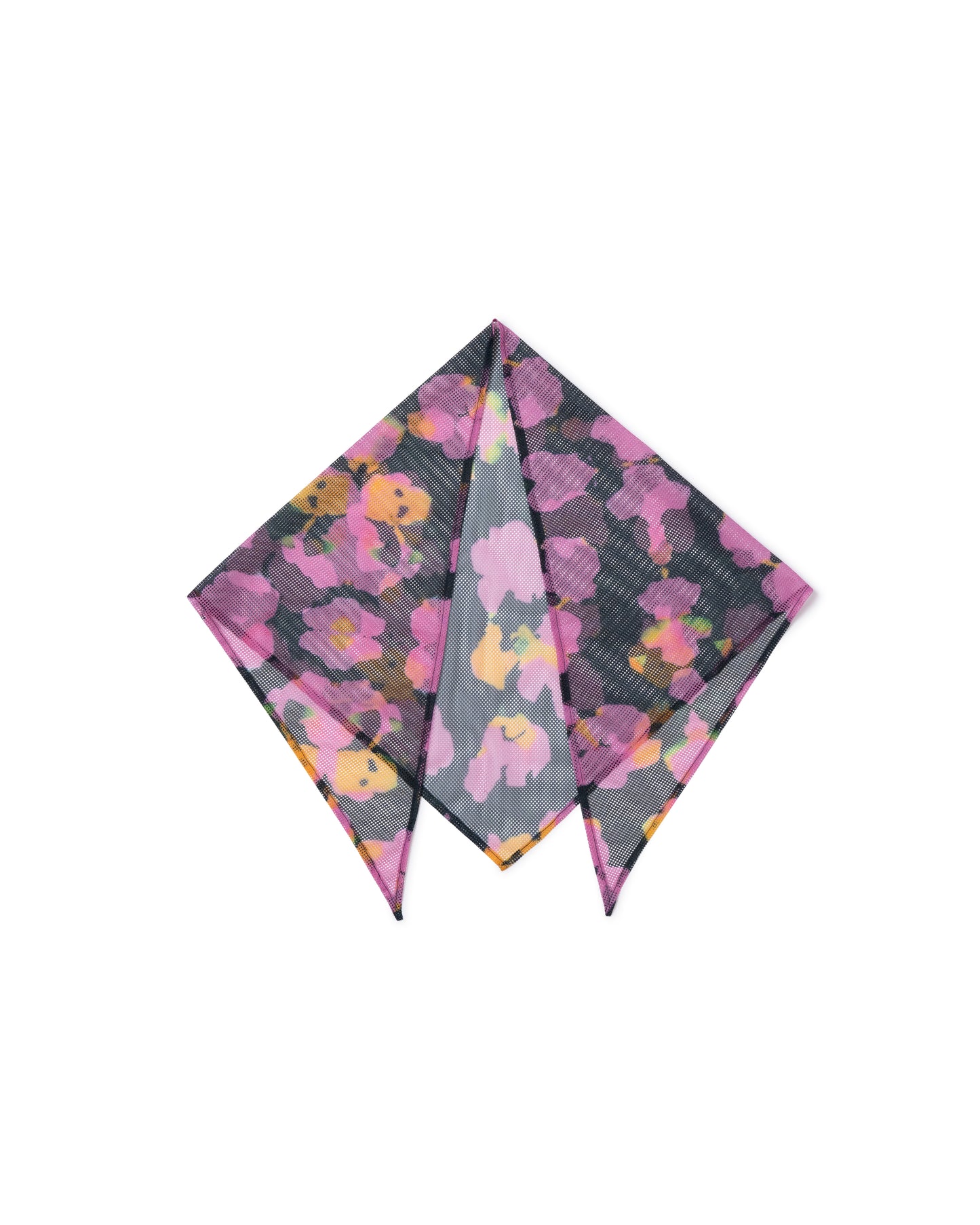 PRINT MESH PULLOVER & SCARF (FLOWER)