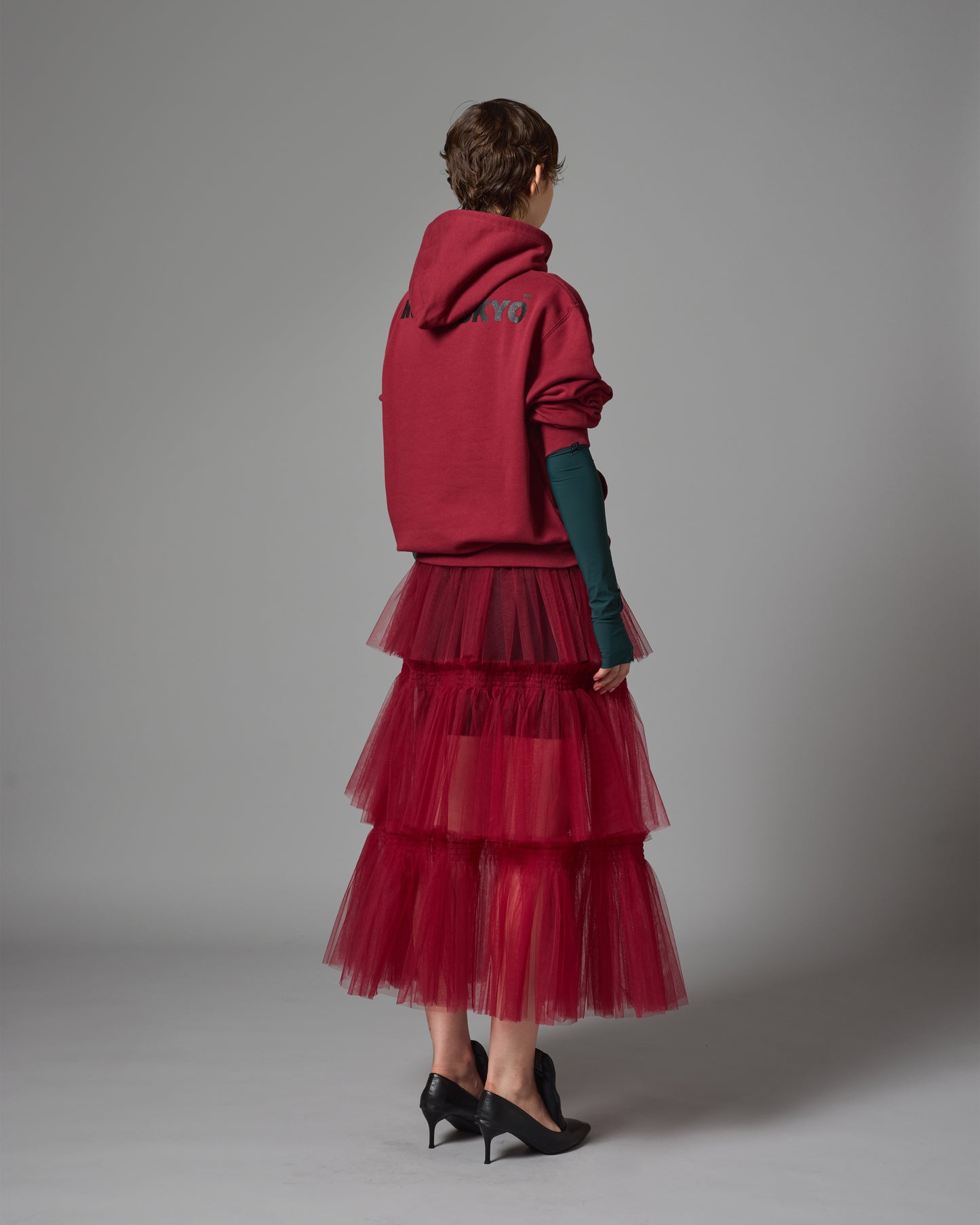 TULLE TIERED SKIRT (RED)