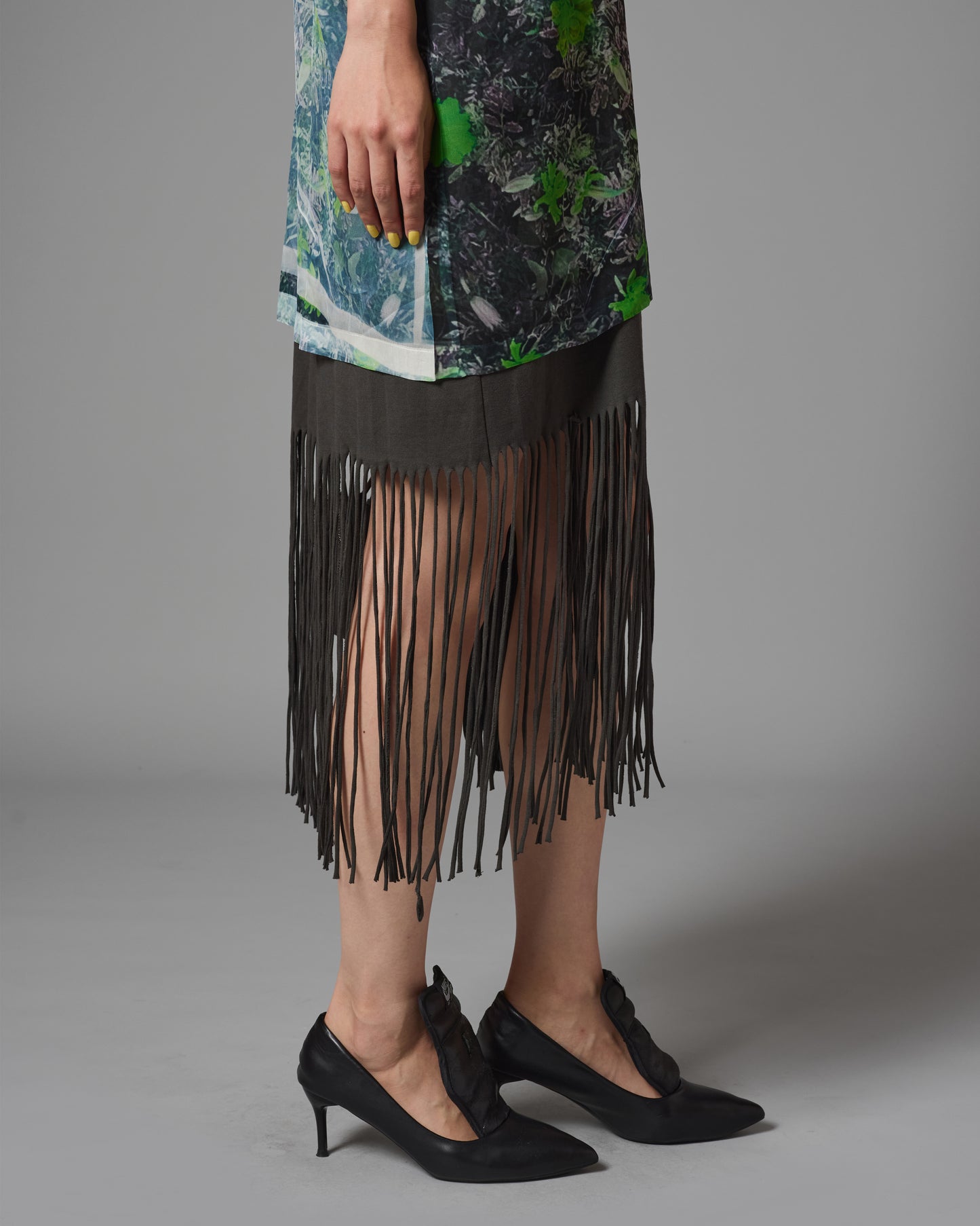 FRINGE T-SHIRT ONE-PIECE(GRAY)