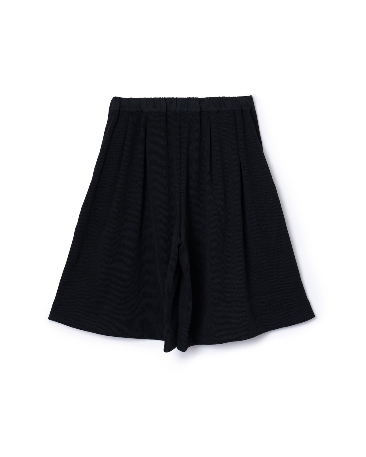 RIB WIDE SHORTS (BLACK)