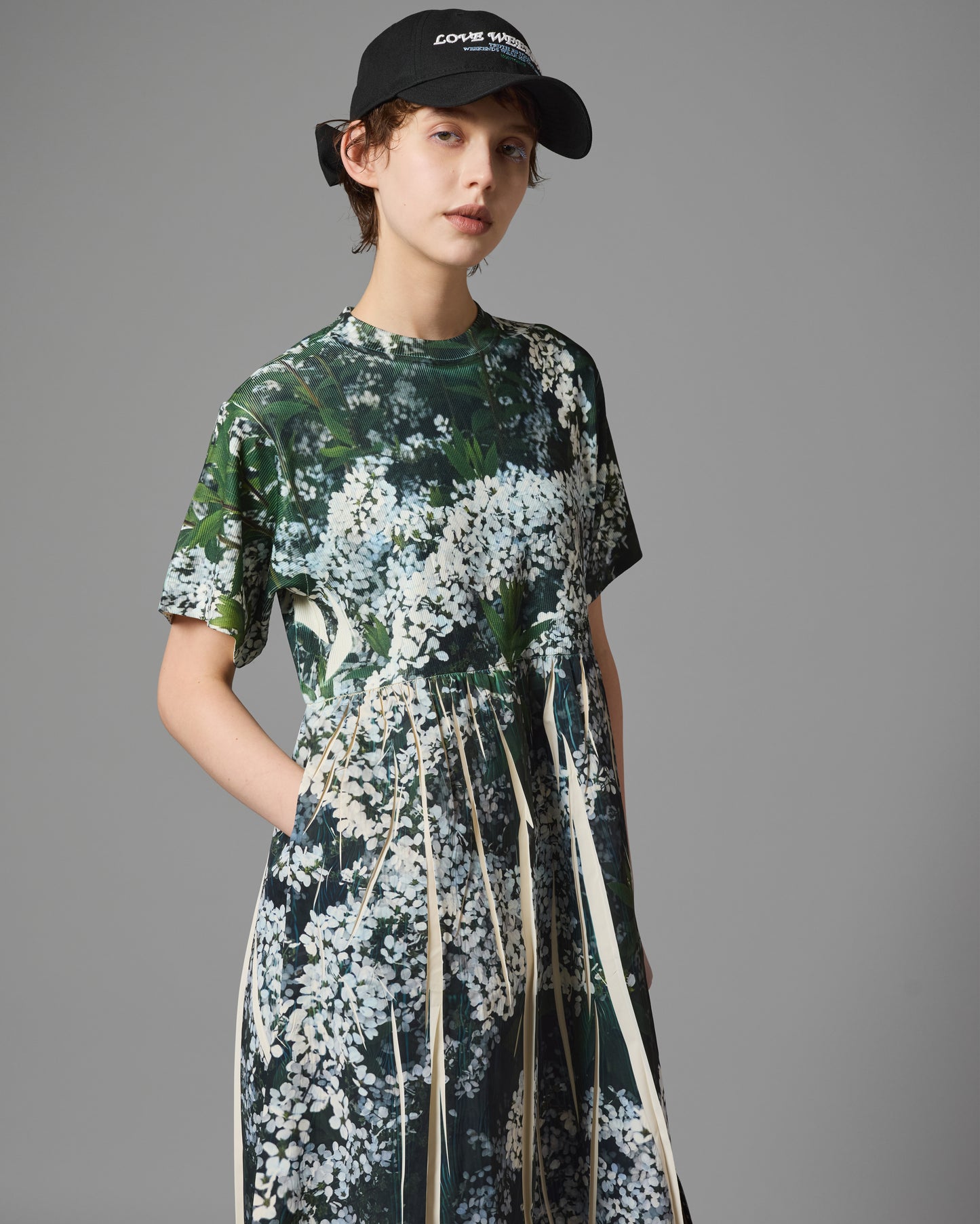 DIRECT PRINT RIB ONE-PIECE (FLOWER)
