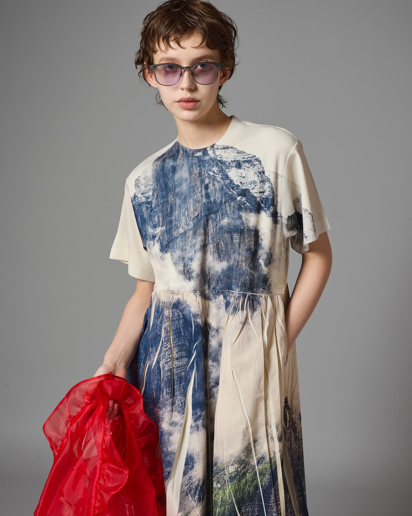 DIRECT PRINT RIB ONE-PIECE (MOUNTAIN)