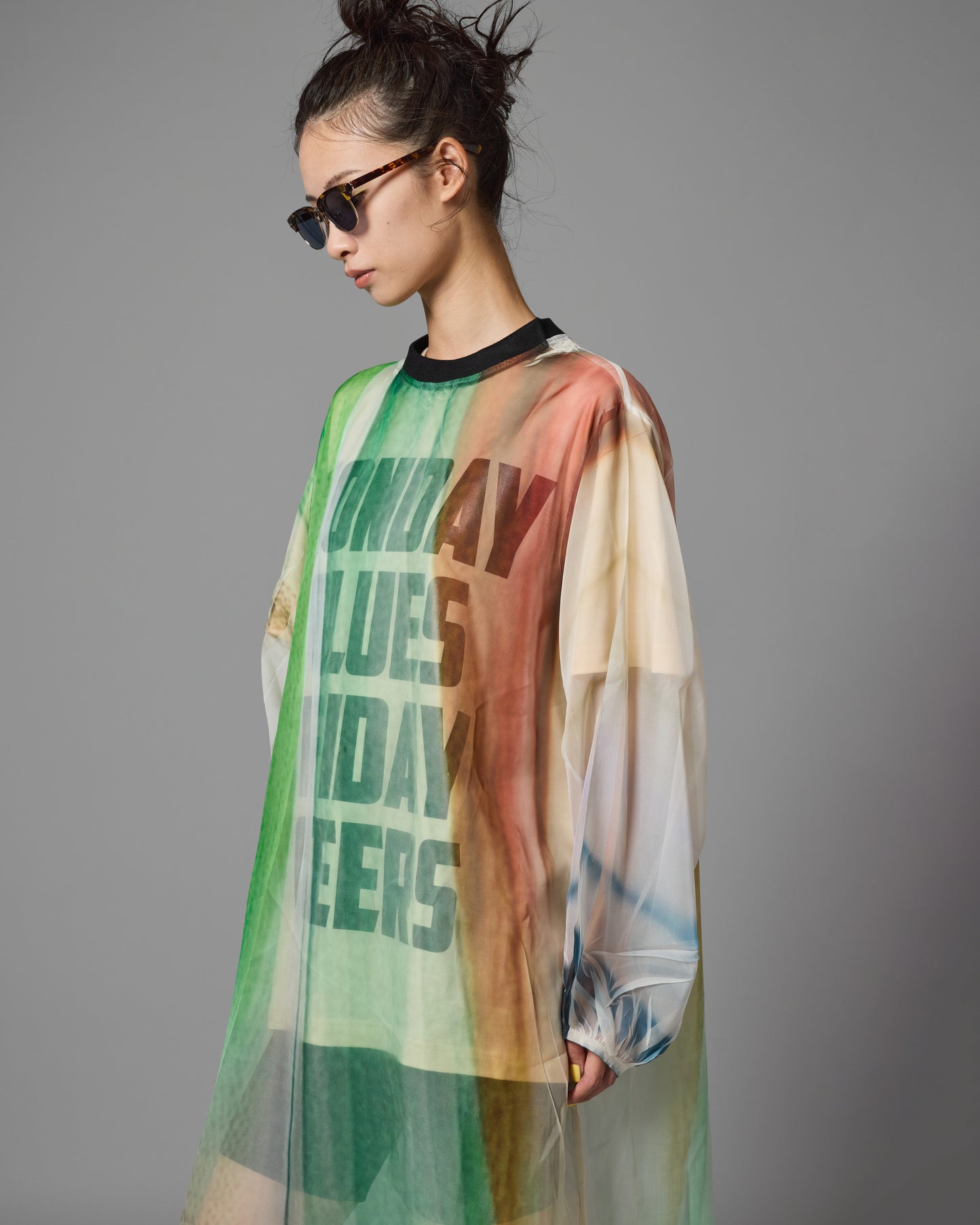 DIRECT PRINT SHEER ONE-PIECE (STRIPE)