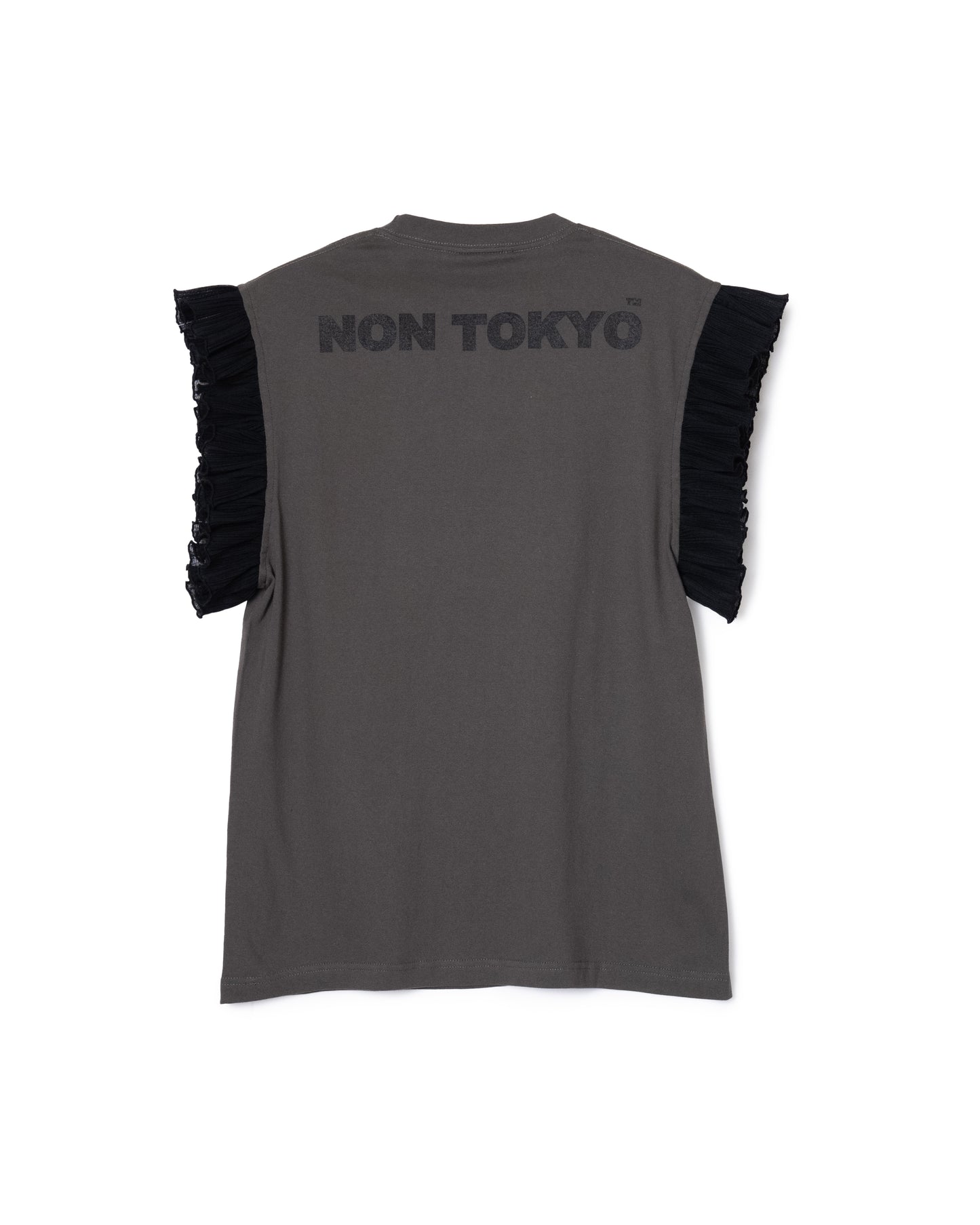 FRILL SLEEVE T-SHIRT (BLACK)