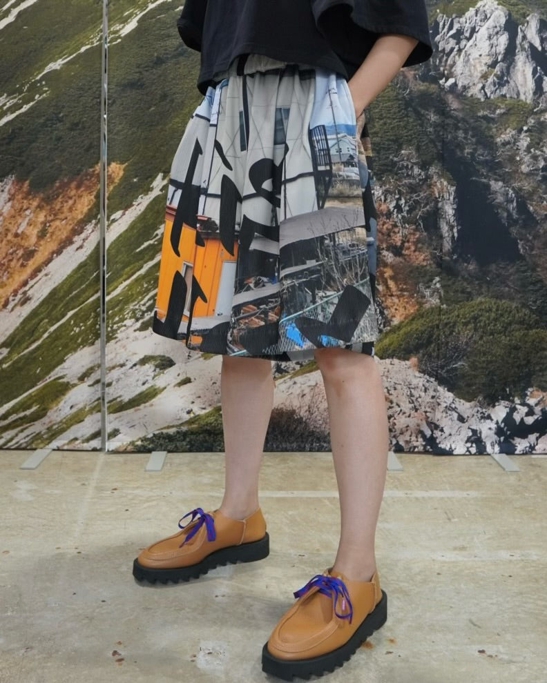 PRINT RIB WIDE SHORTS (TAGGING)