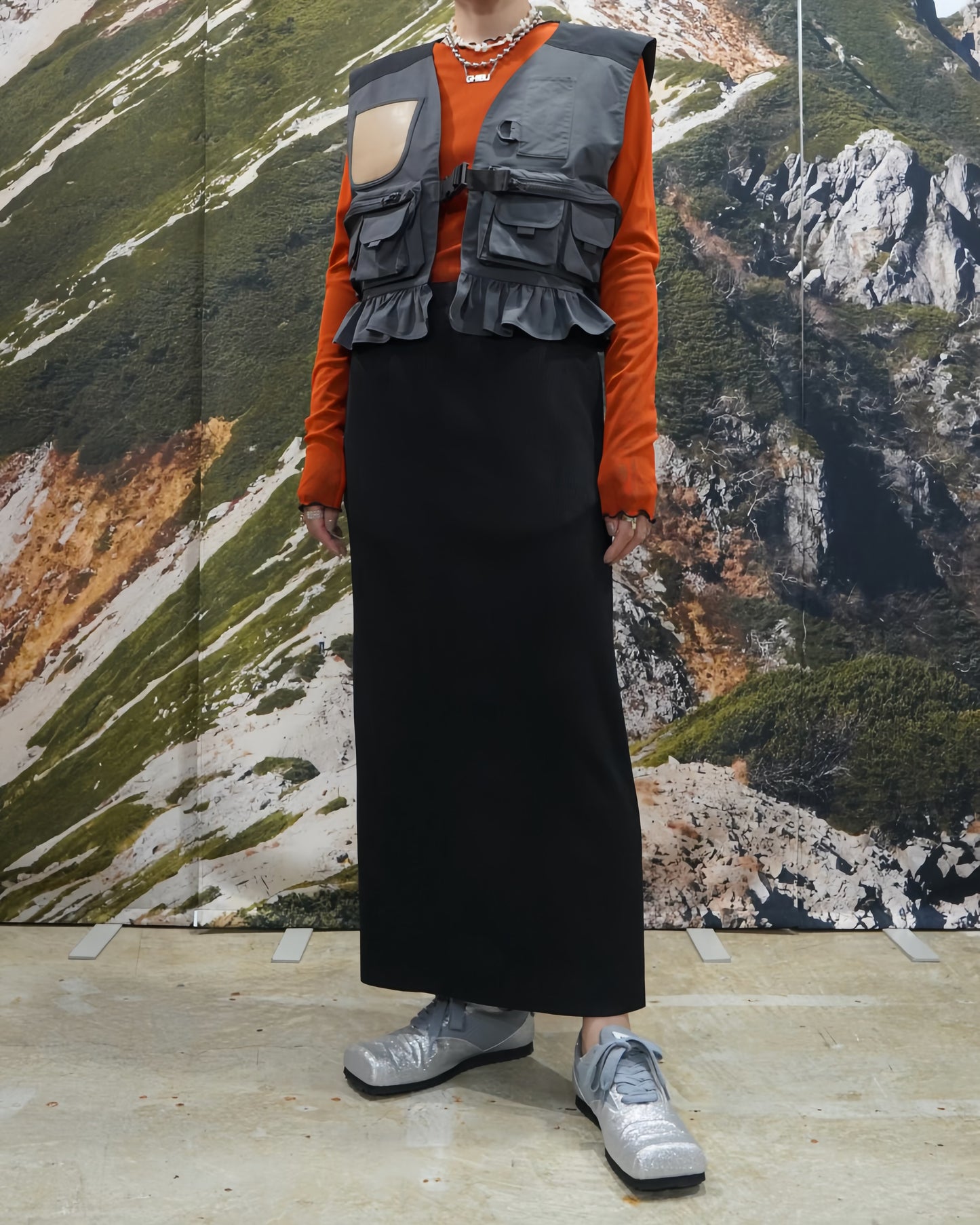 RIB SKIRT (BLACK)