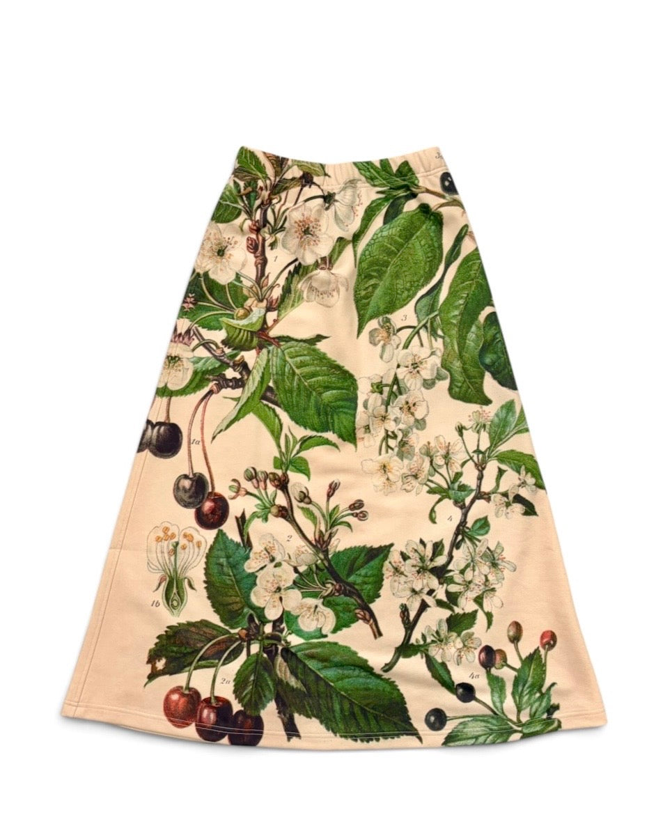 PRINT SWEAT LONG SKIRT (PLANTS)