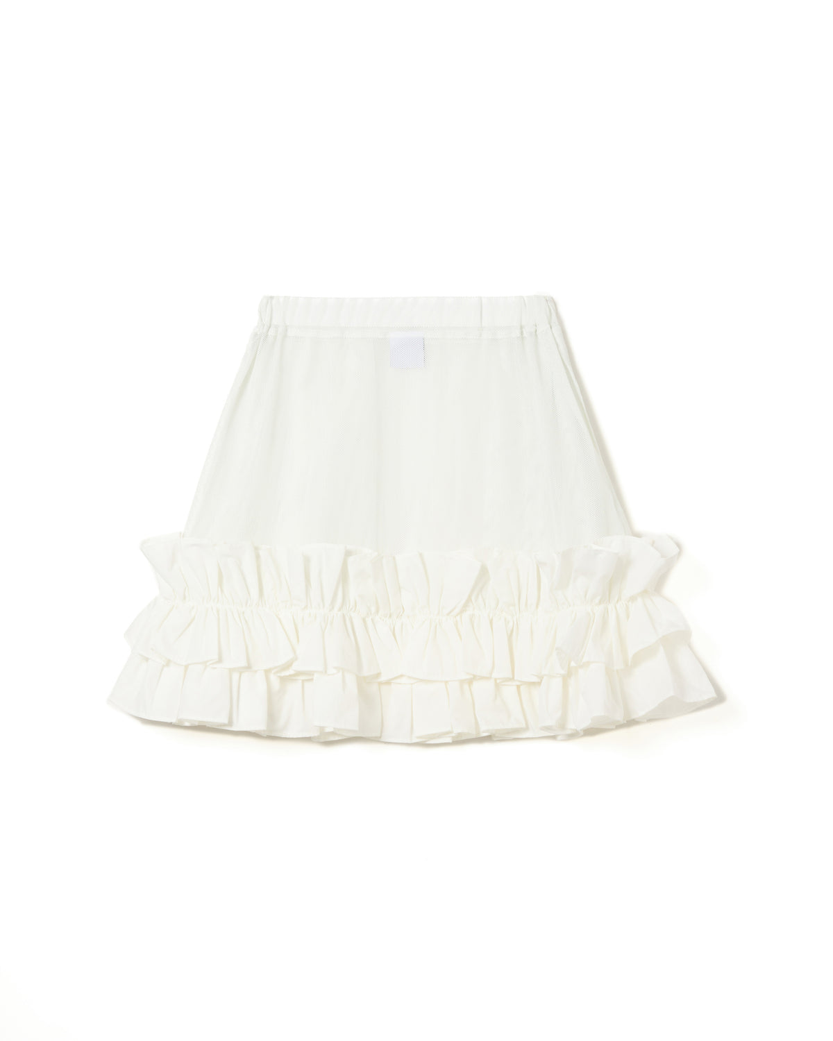 FRILL MESH MINI SKIRT (WHITE)