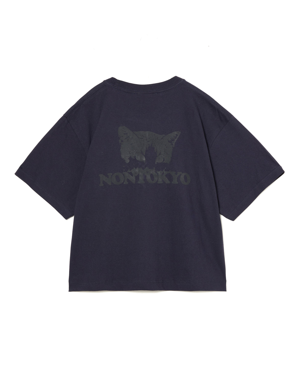 CAT PRINT SHORT T-SHIRT (BLACK)