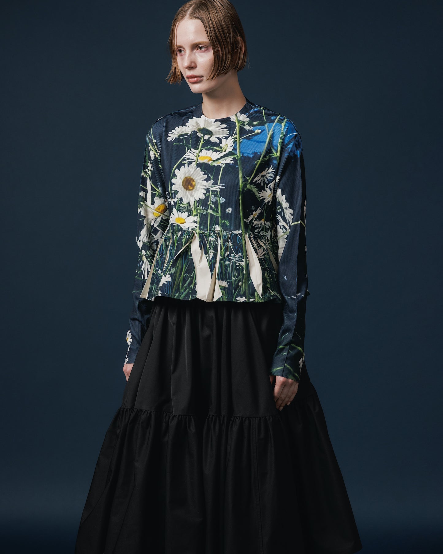 DIRECT PRINT RIB GATHER C/S (FLOWER)