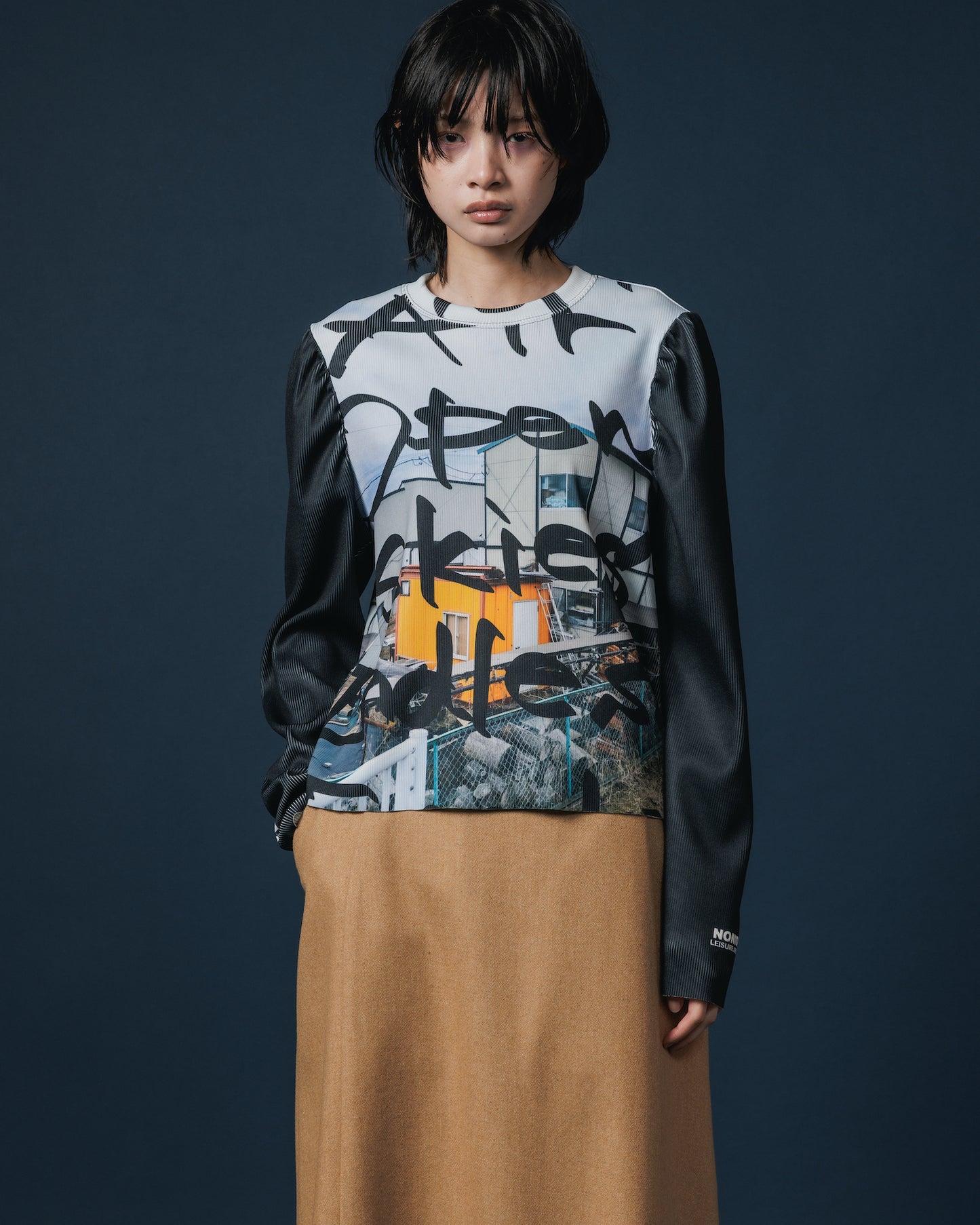 PRINT RIB PUFF SLEEVE C/S (TAGGING)
