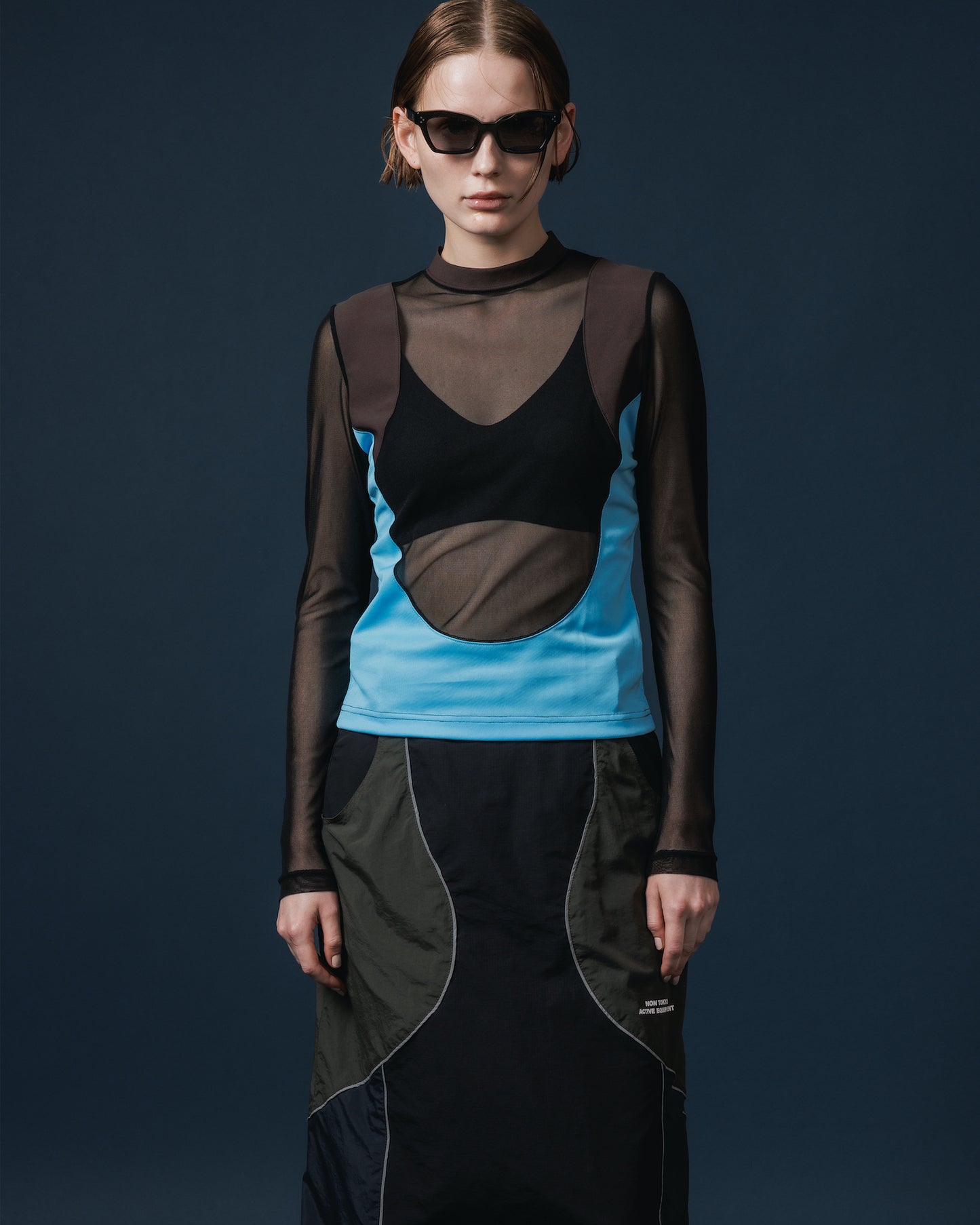 SHEER SWITCHING C/S (BLACK x BLUE)
