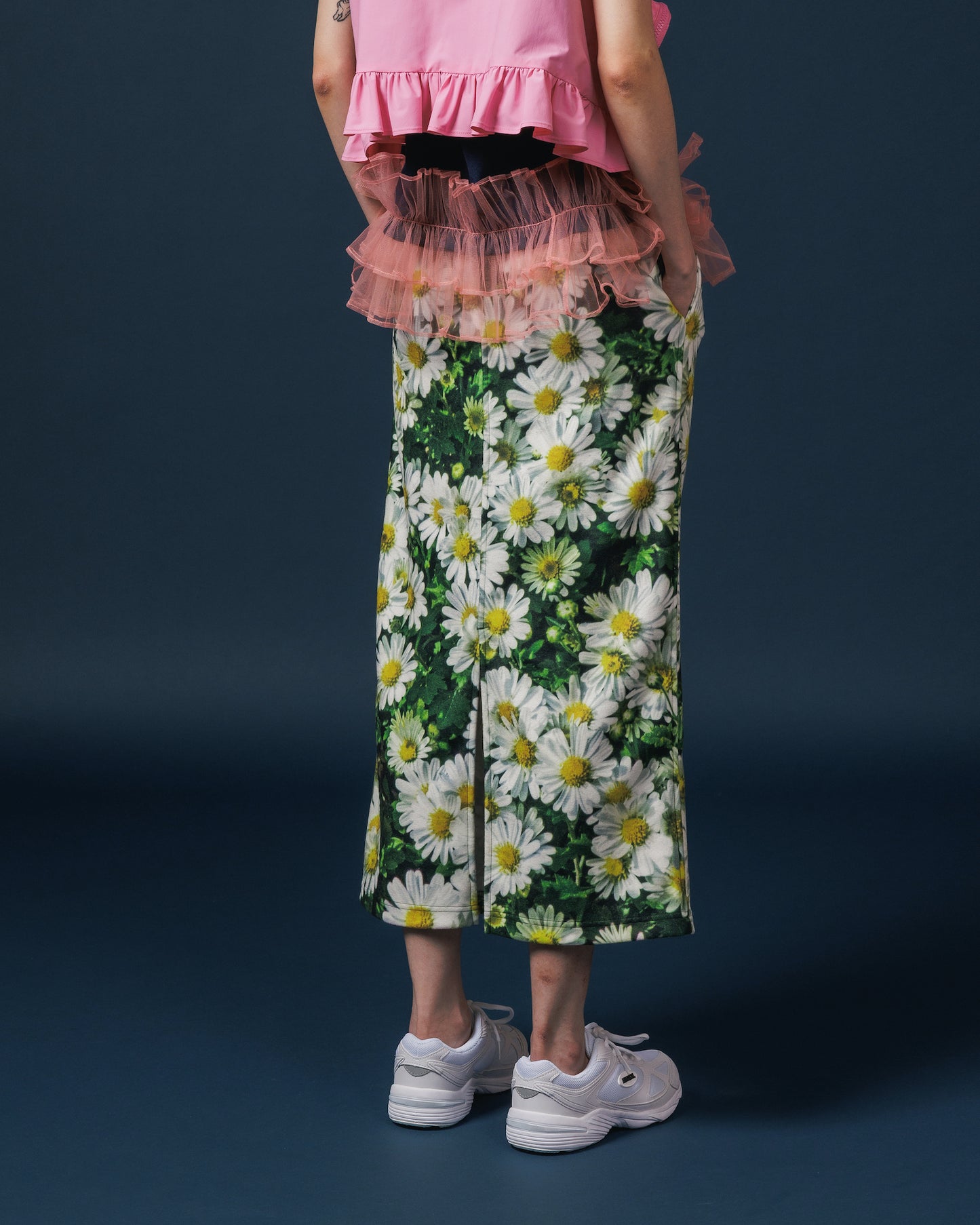 PRINT FLEECE TIGHT SKIRT (FLOWER)
