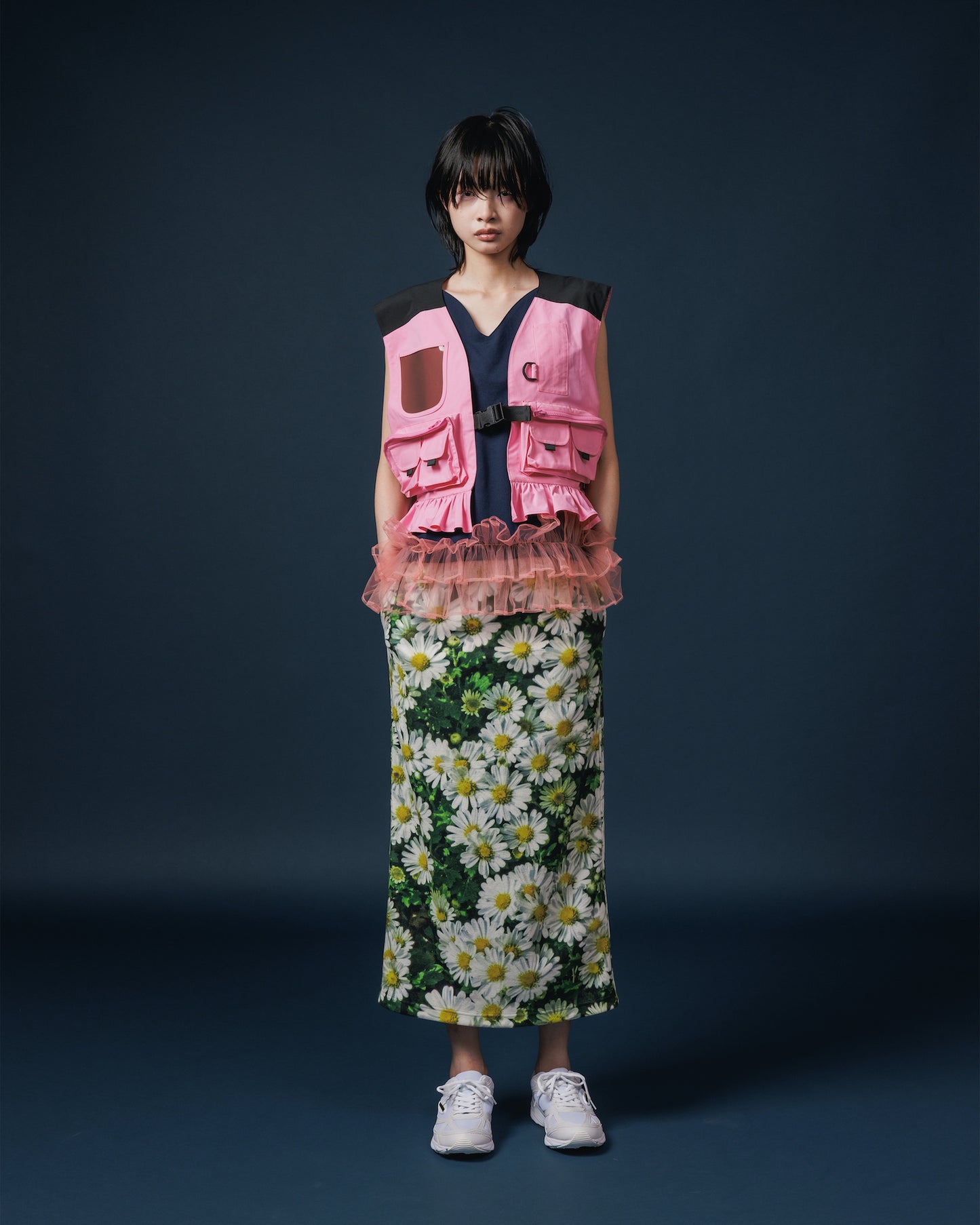PRINT FLEECE TIGHT SKIRT (FLOWER)