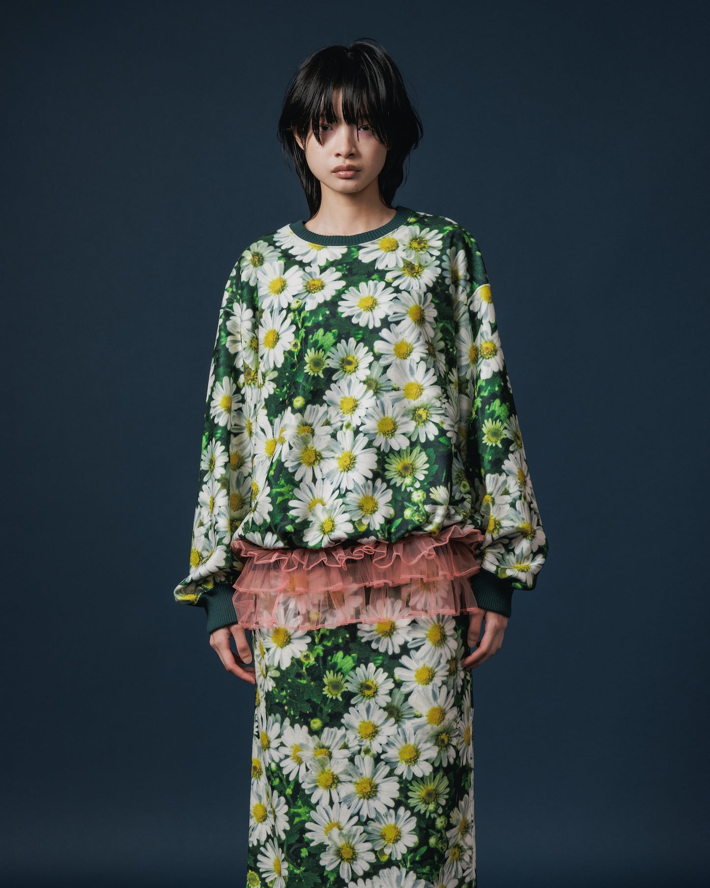 PRINT FLEECE PULLOVER TOP (FLOWER)