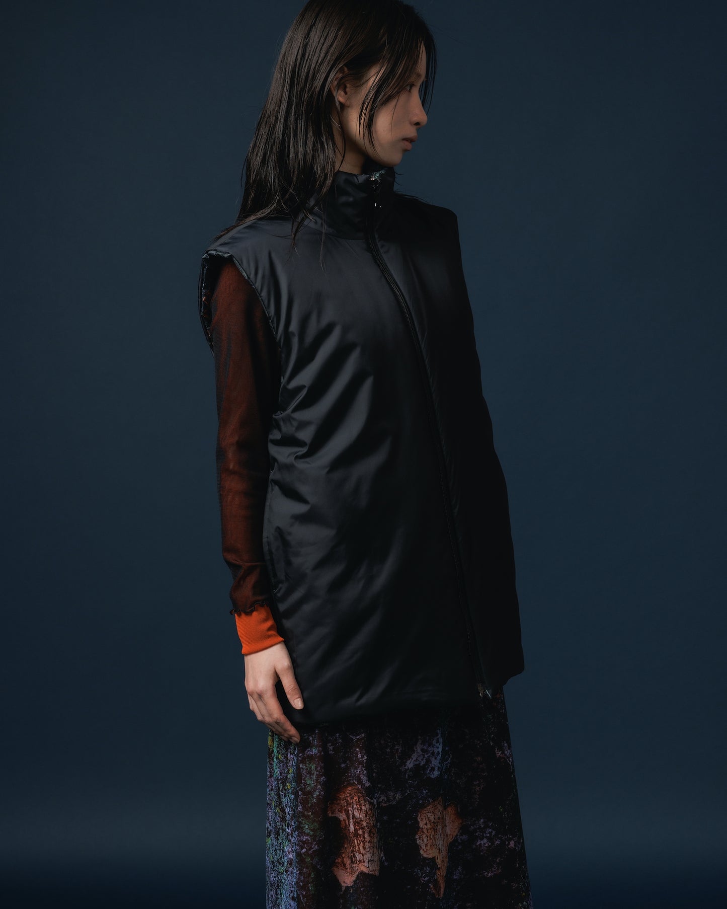 REVERSIBLE PADDING VEST (ALGAE x BLACK)
