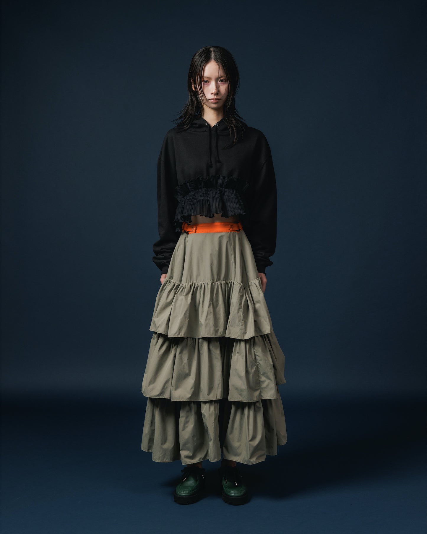 NYLON TIEREDSKIRT (GRAY)