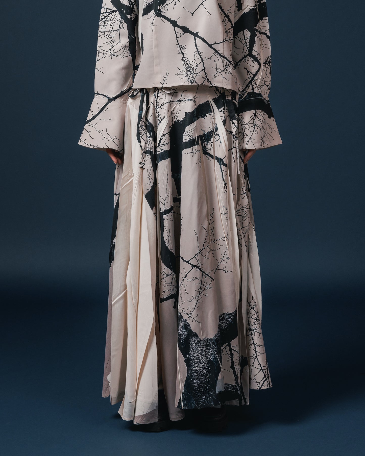 DIRECT PRINT RIBBON SKIRT (BRANCH)
