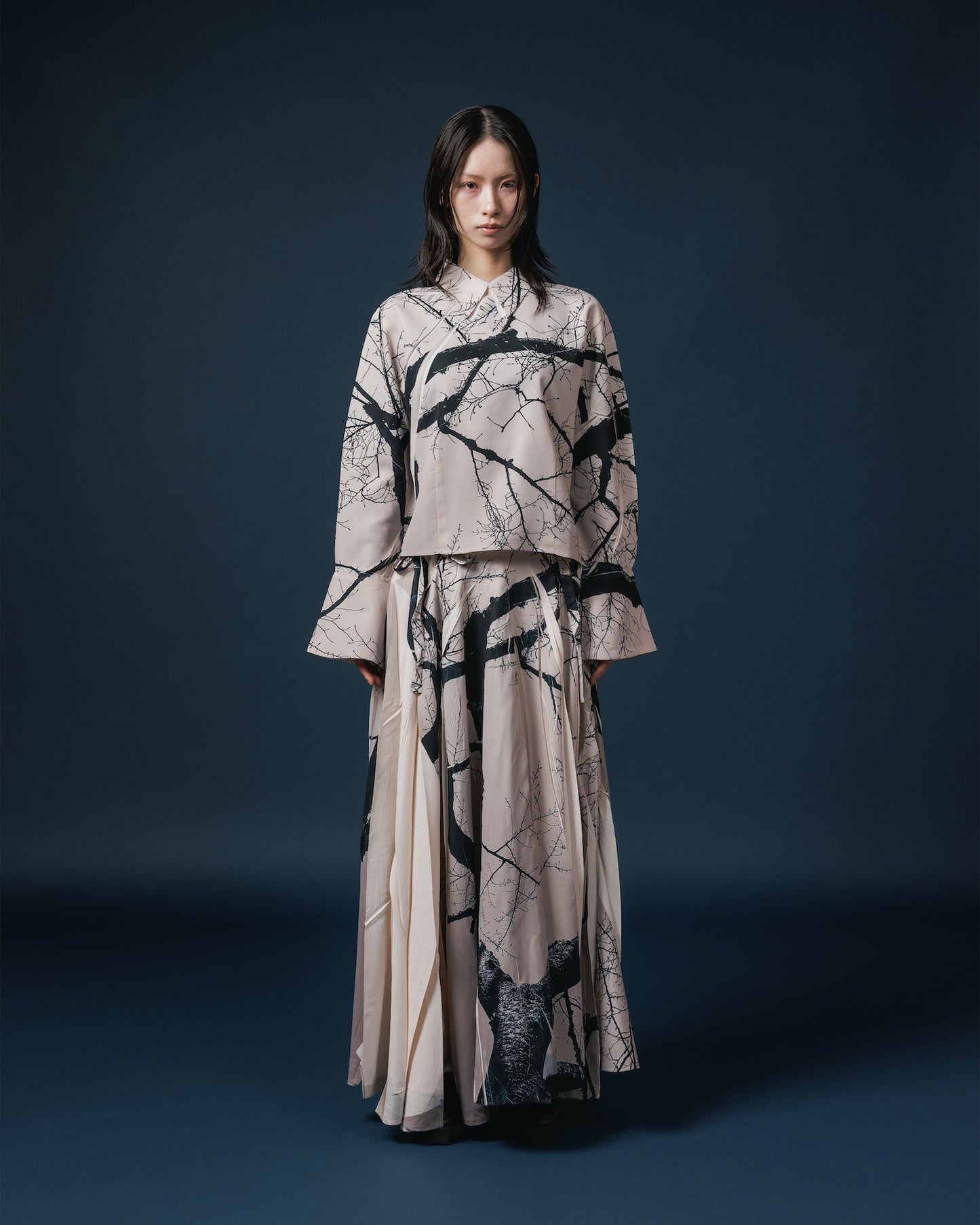 DIRECT PRINT RIBBON SKIRT (BRANCH)