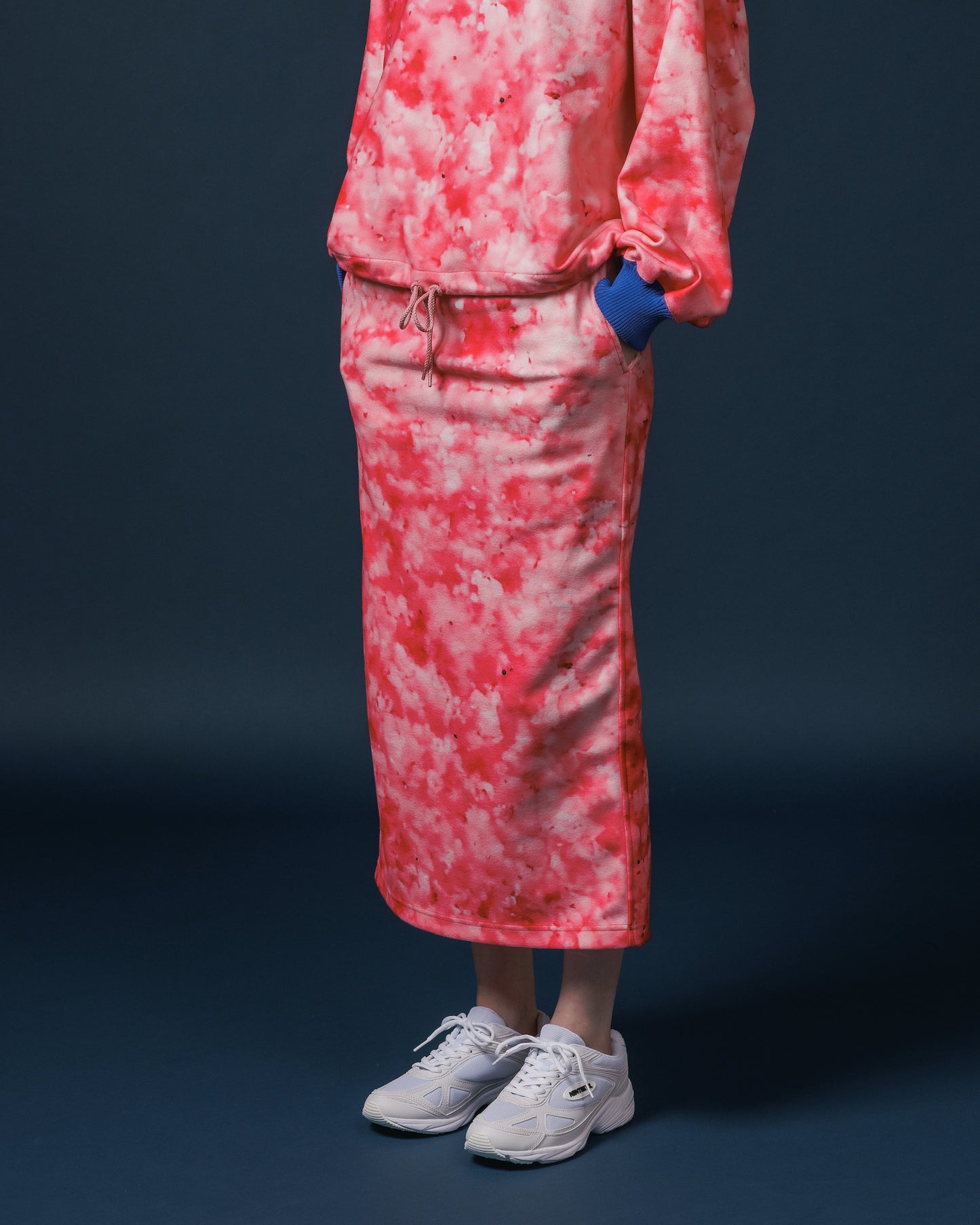 PRINT FLEECE TIGHT SKIRT (PINK)