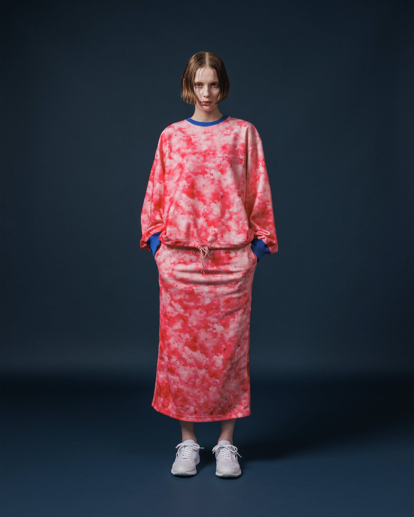 PRINT FLEECE PULLOVER TOP (PINK)