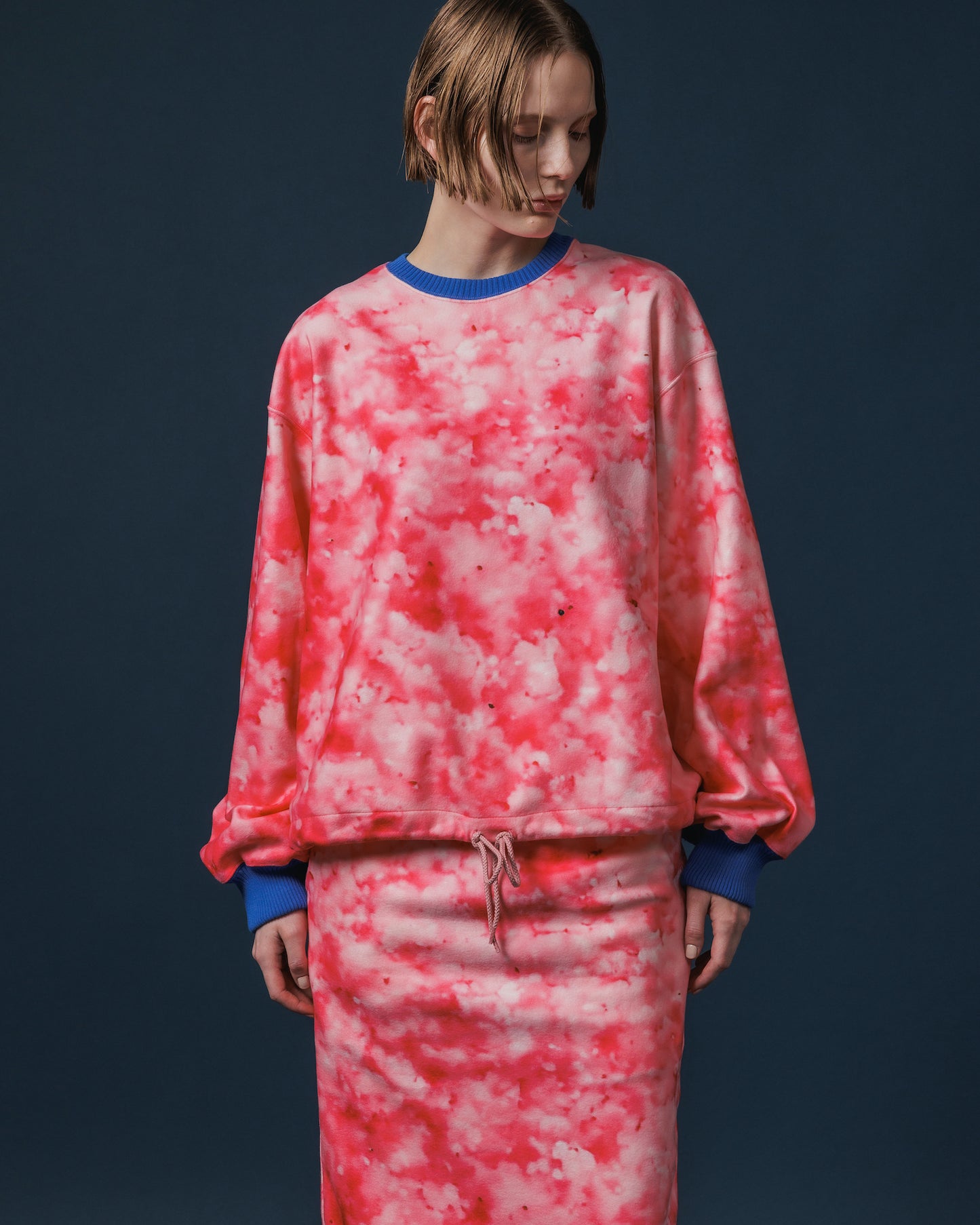 PRINT FLEECE PULLOVER TOP (PINK)