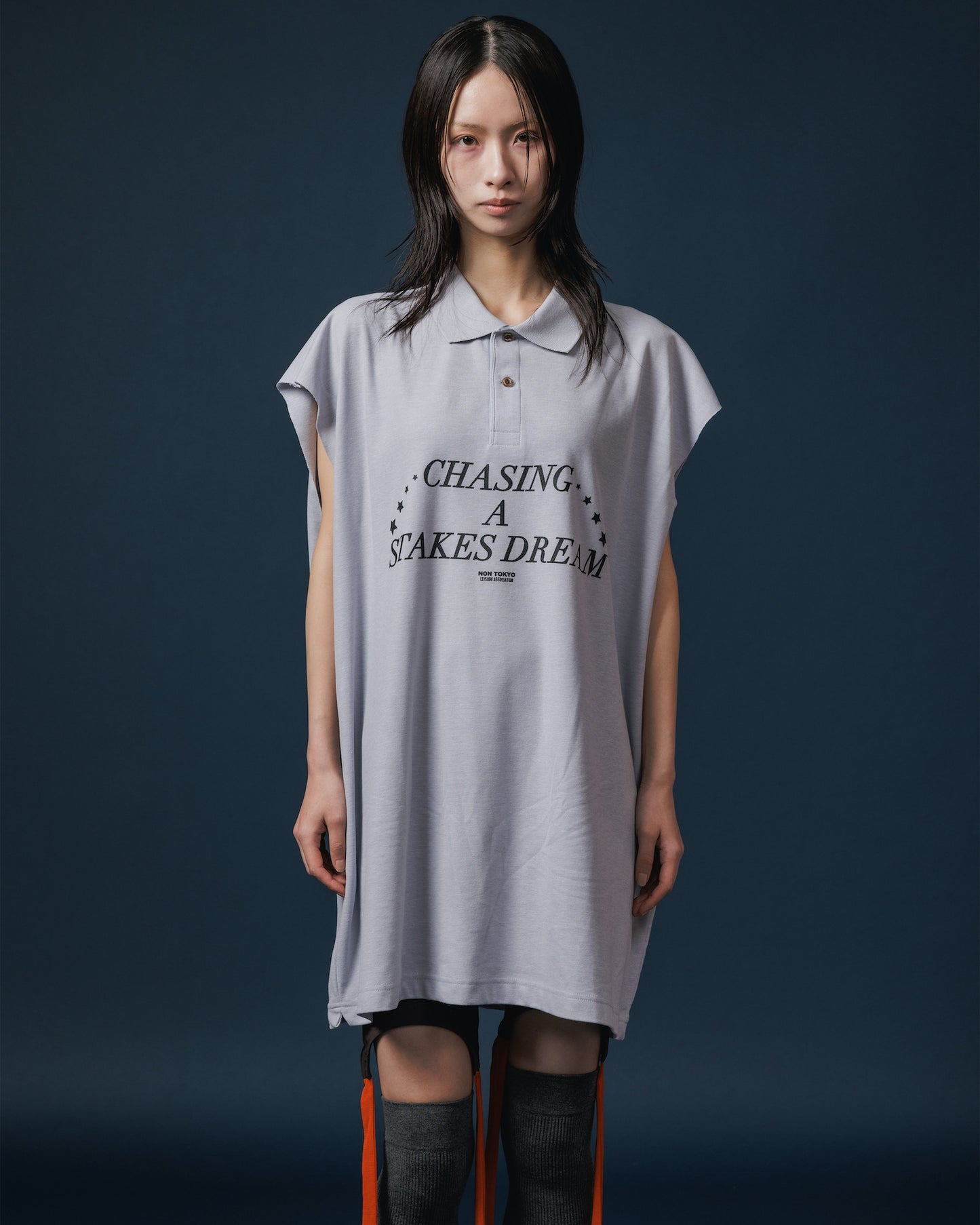 NO SLEEVE BIG POLO-SHIRT (GRAY)