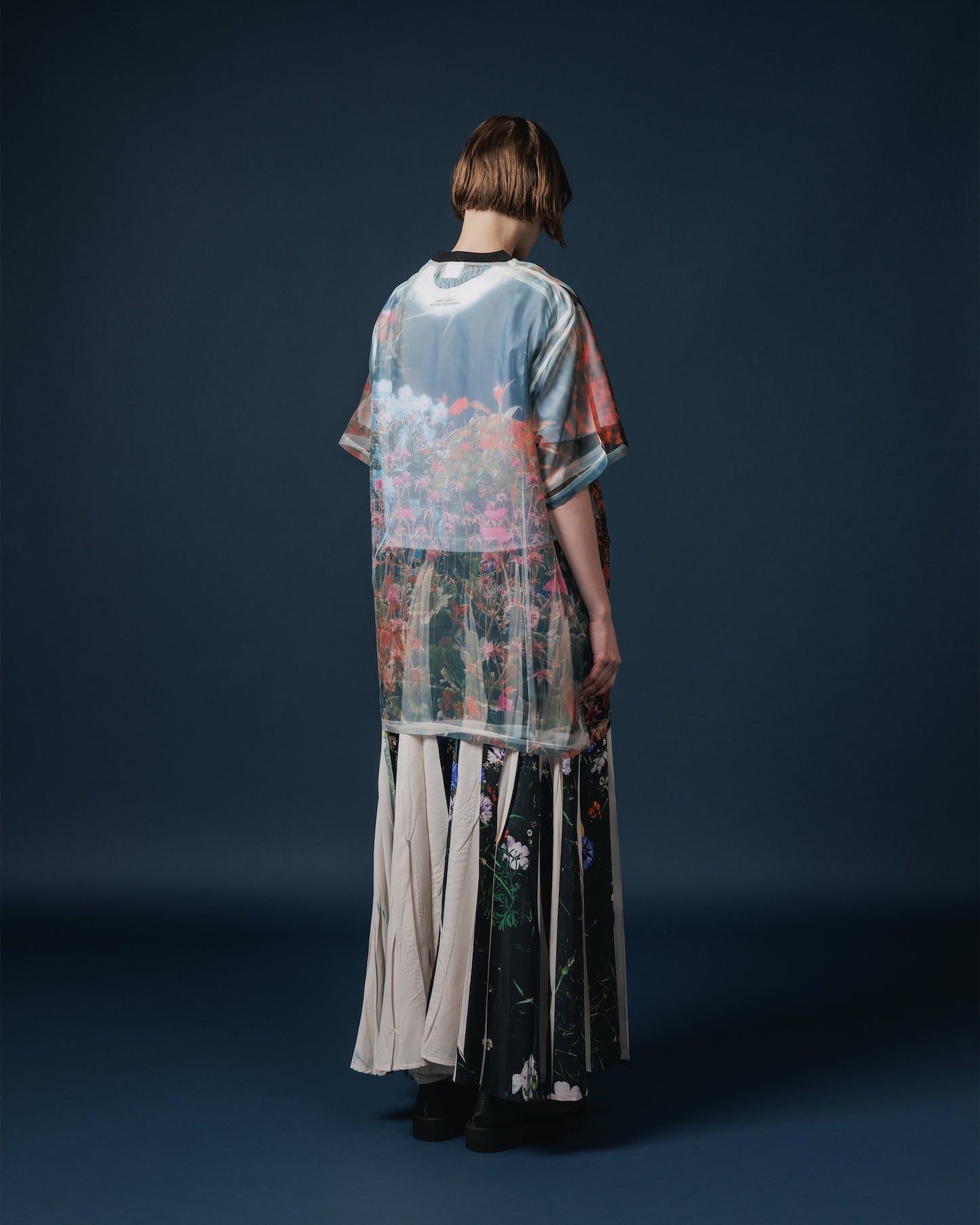 DIRECT PRINT SHEER T-SHIRT (FLOWER)