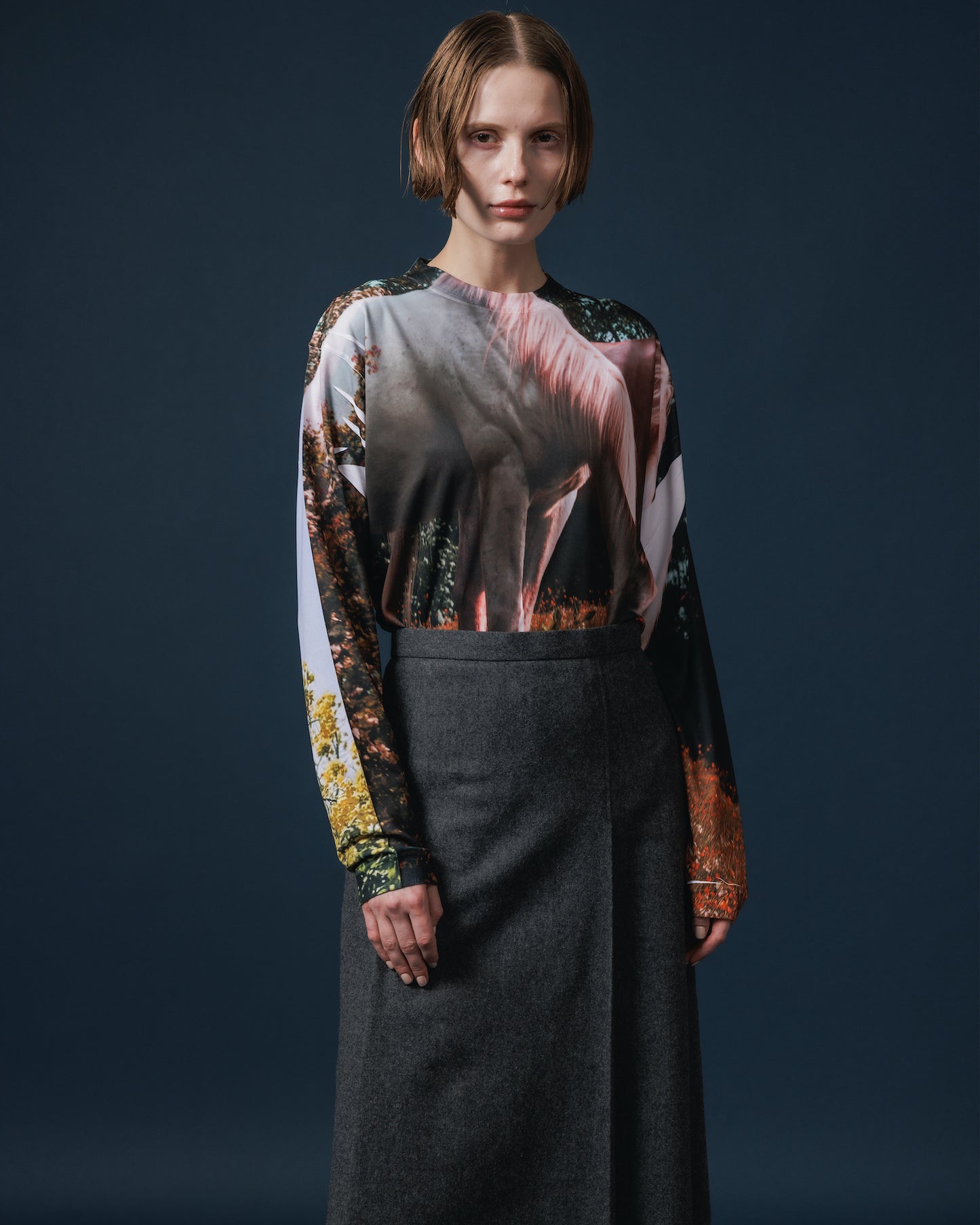 DIRECT PRINT L/S T-SHIRT (HORSE)