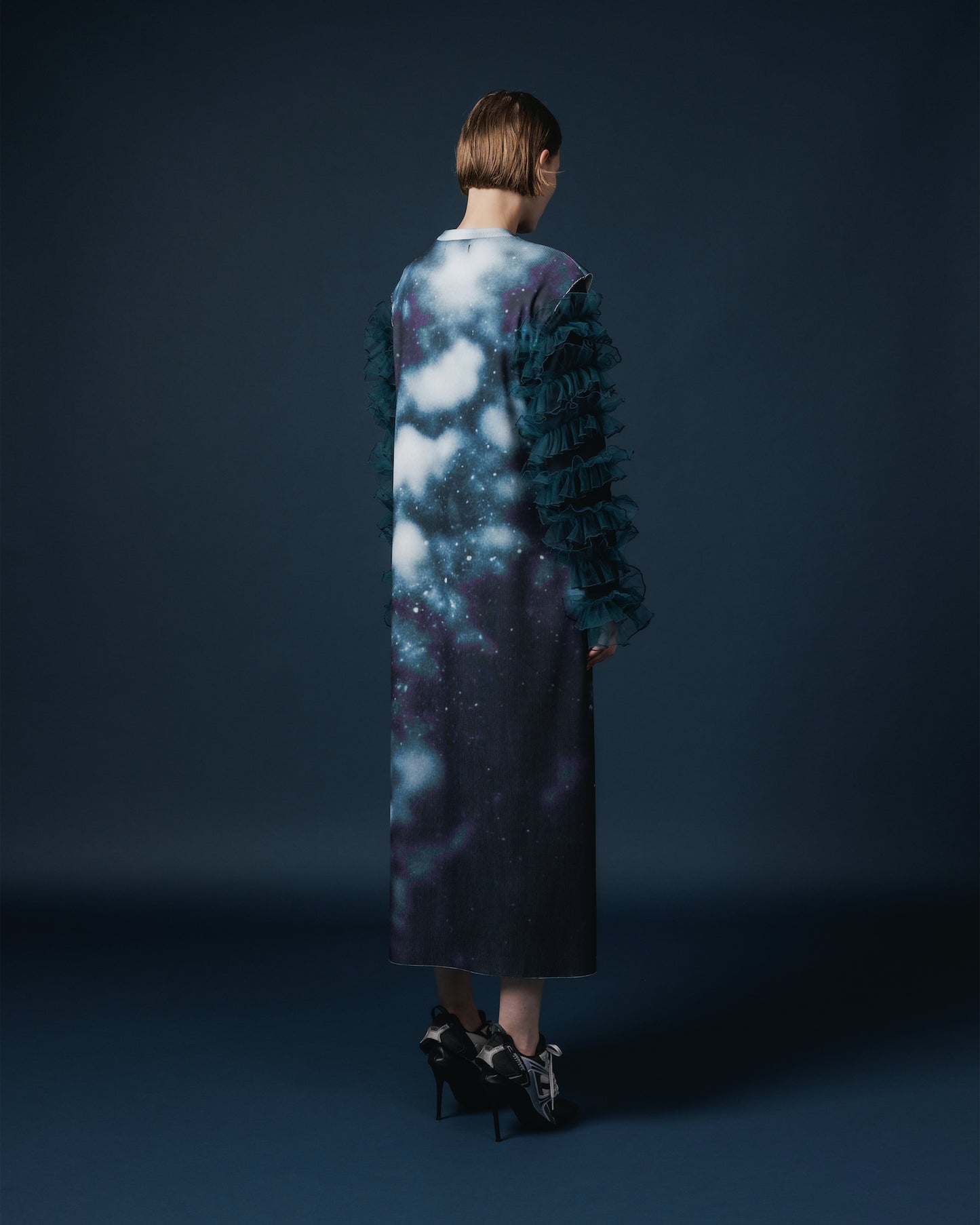 PRINT RIB NO SLEEVE ONE-PIECE (FOG)
