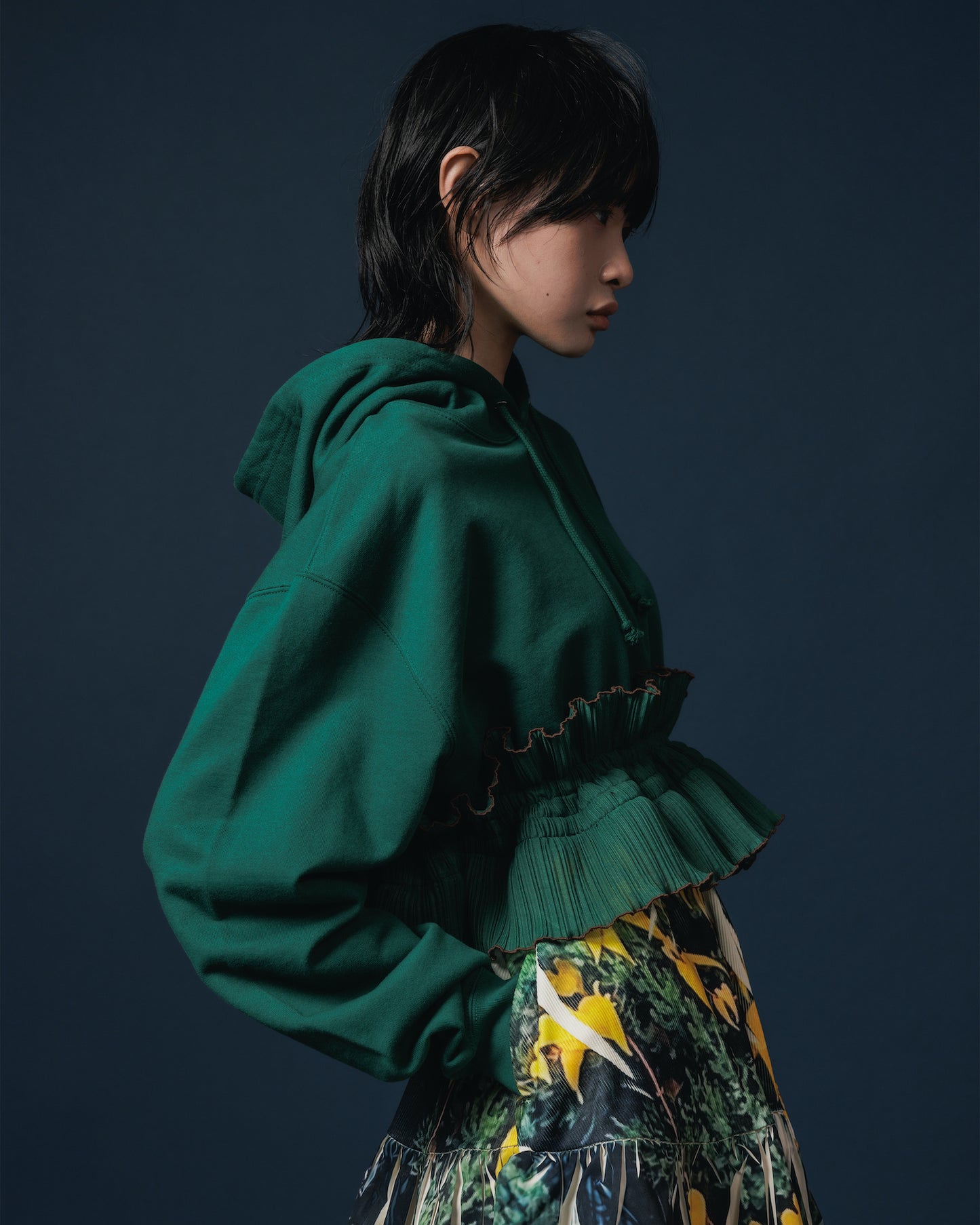 HEM FRILL PARKER (GREEN)