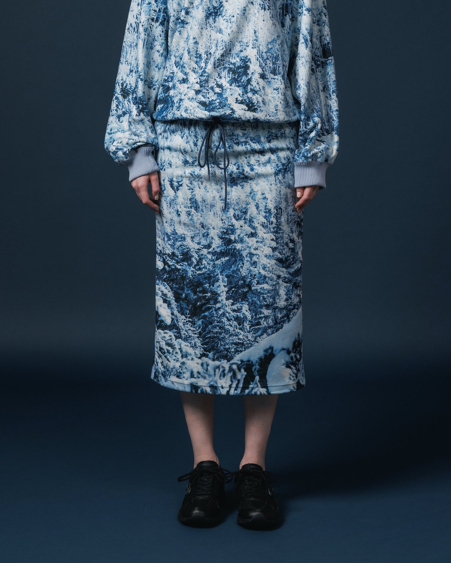 PRINT FLEECE TIGHT SKIRT (SNOW MOUNTAIN)