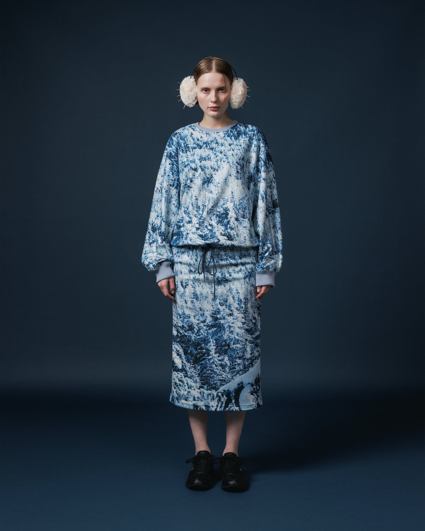 PRINT FLEECE TIGHT SKIRT (SNOW MOUNTAIN)