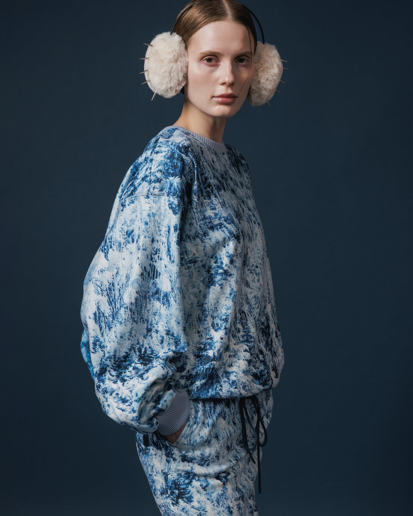 PRINT FLEECE PULLOVER TOP (SNOW MOUNTAIN)