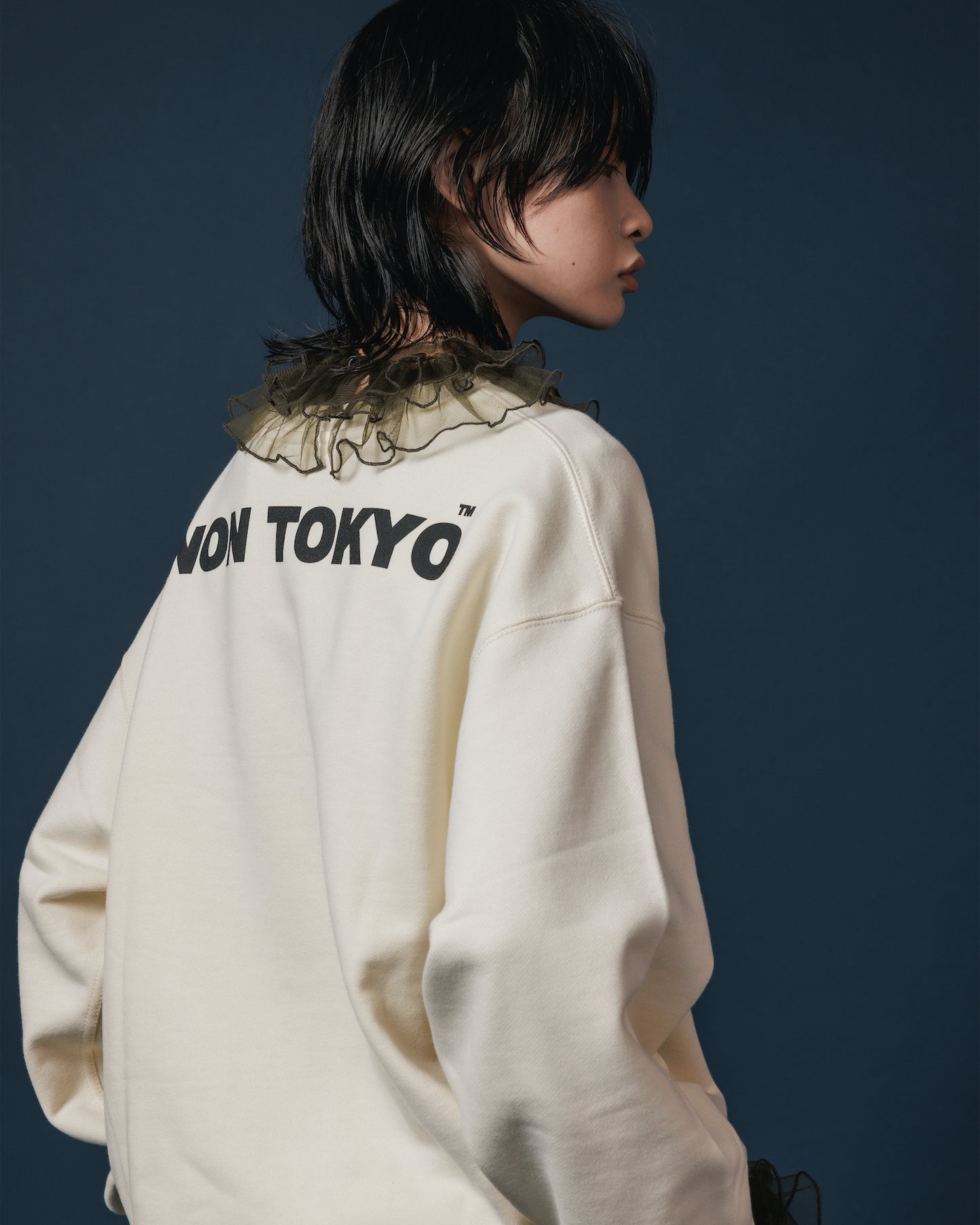 WAVE PRINT PULLOVER SWEAT (WHITE)