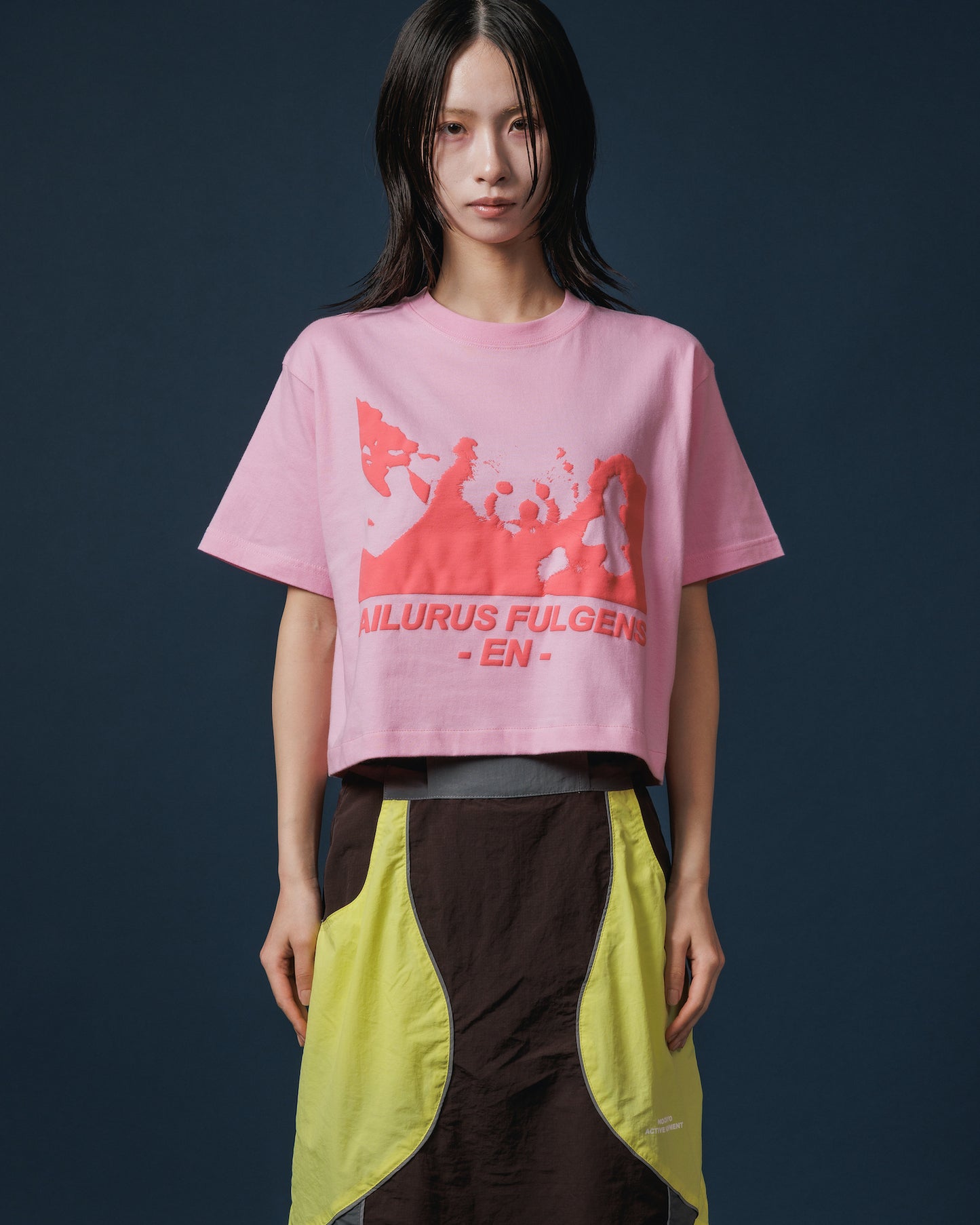 AILURUS FULGENS PRINT SHORT T-SHIRT (PINK)