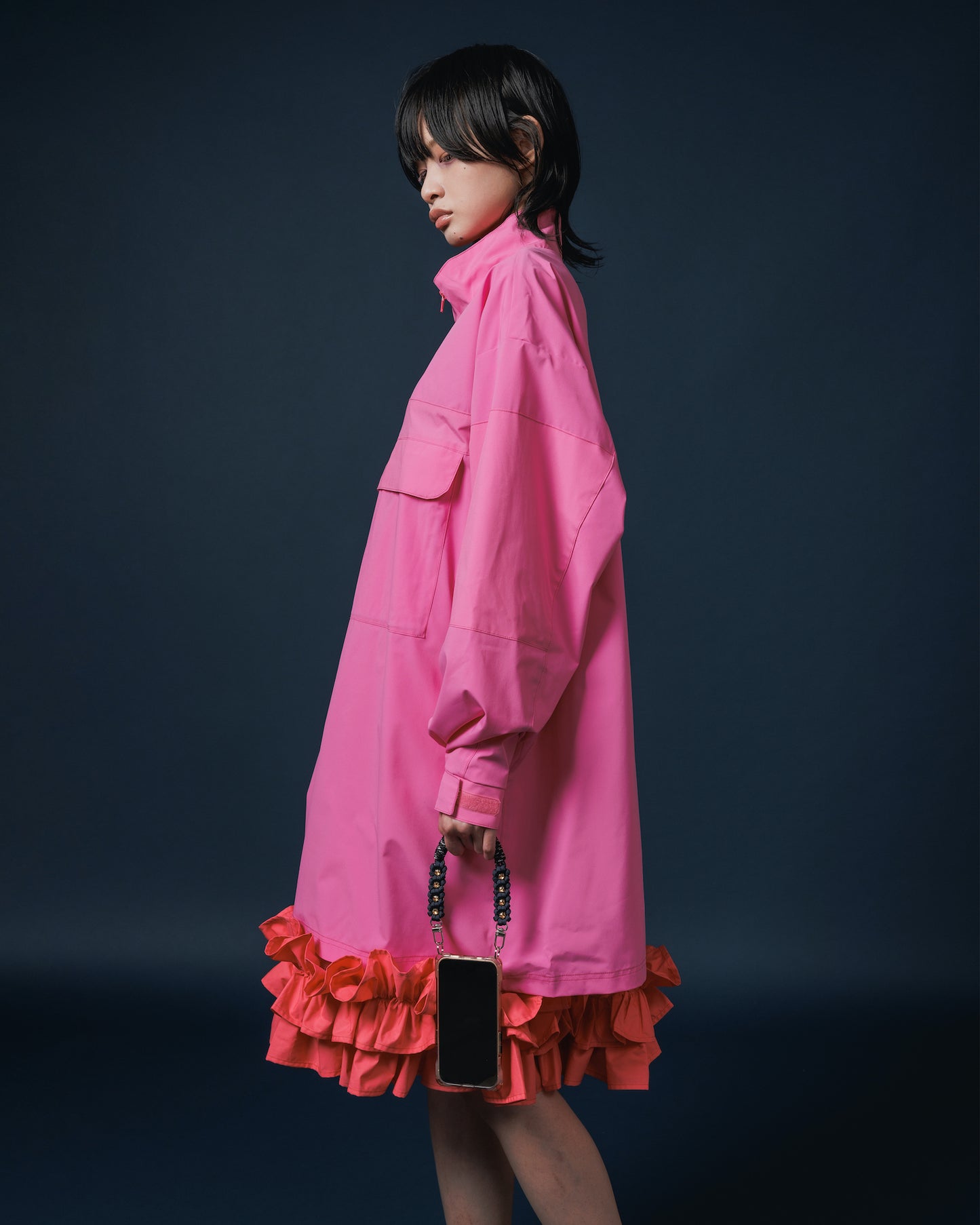 FRILL LAYER NYLONONE-PIECE (PINK)