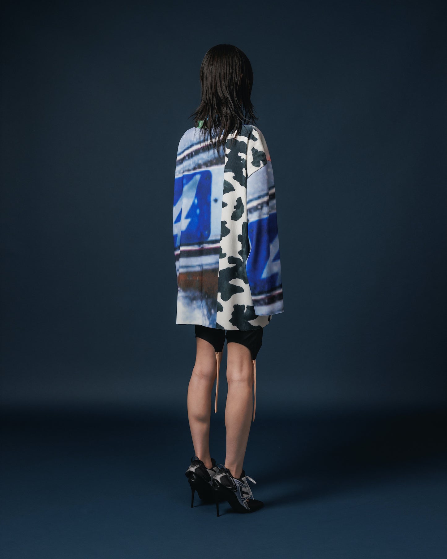 PRINT RIB BIG CARDIGAN (COLLAGE)