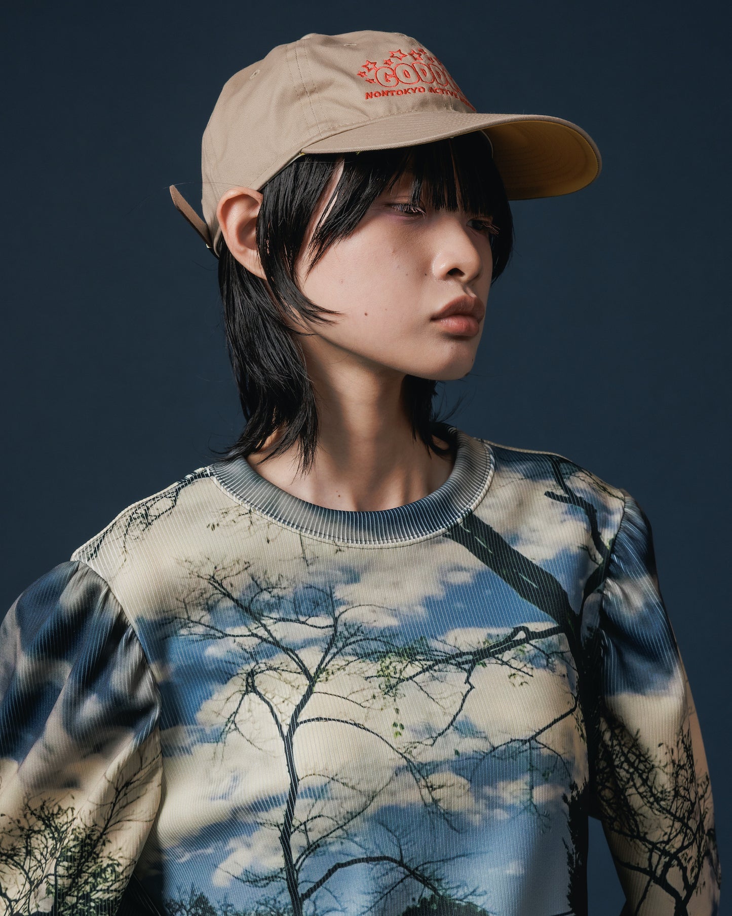 EMBROIDERY 2TONE CAP (BEIGE)
