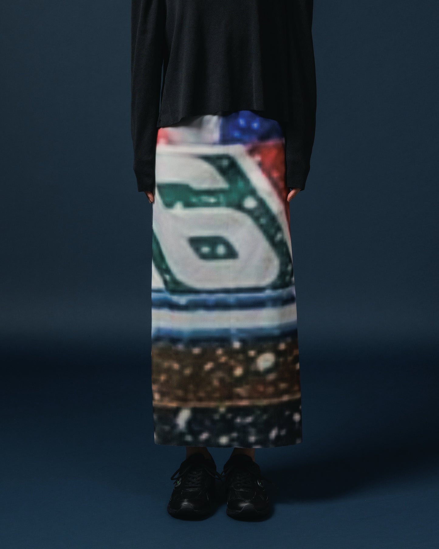 PRINT RIB SKIRT (COLLAGE)