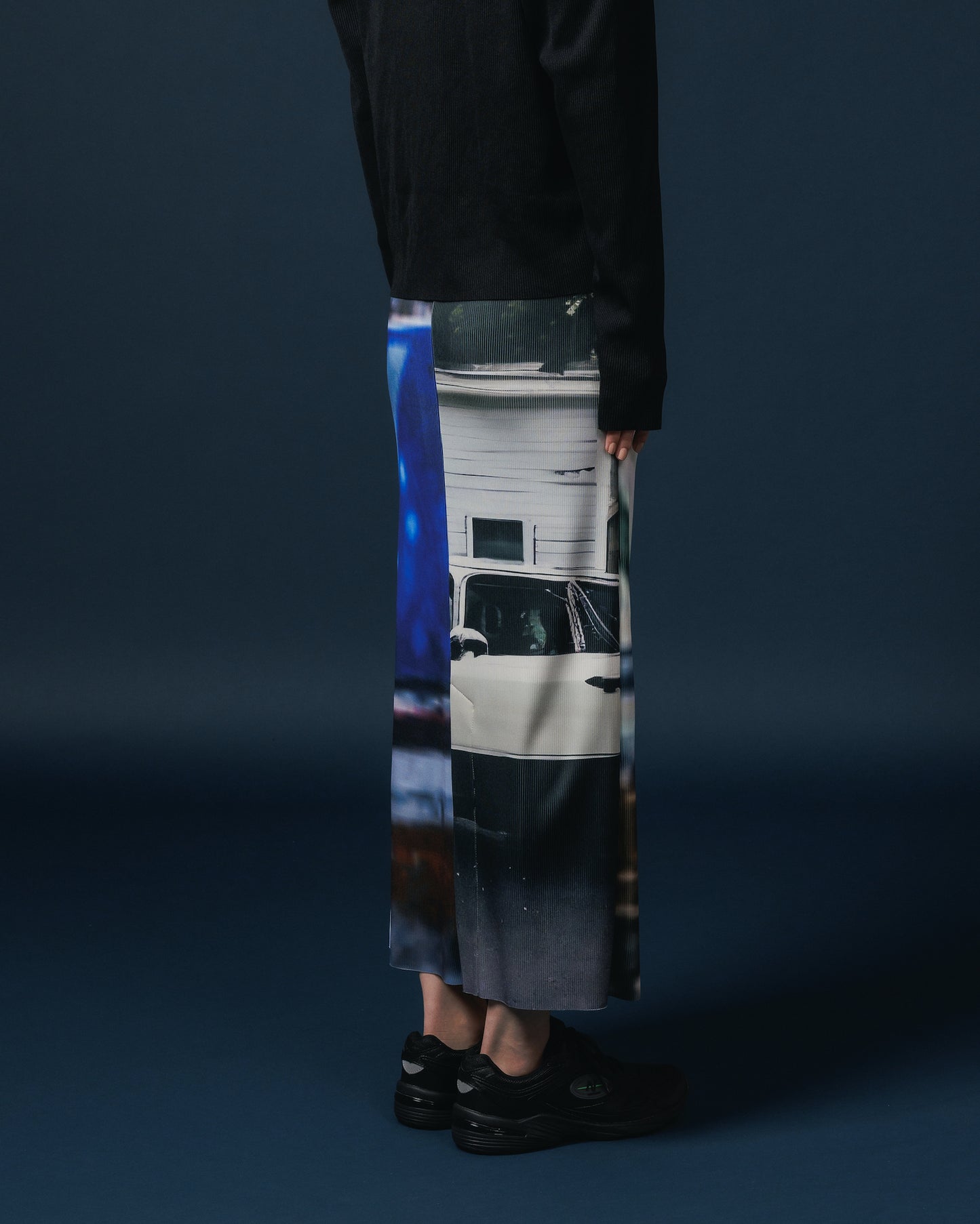 PRINT RIB SKIRT (COLLAGE)